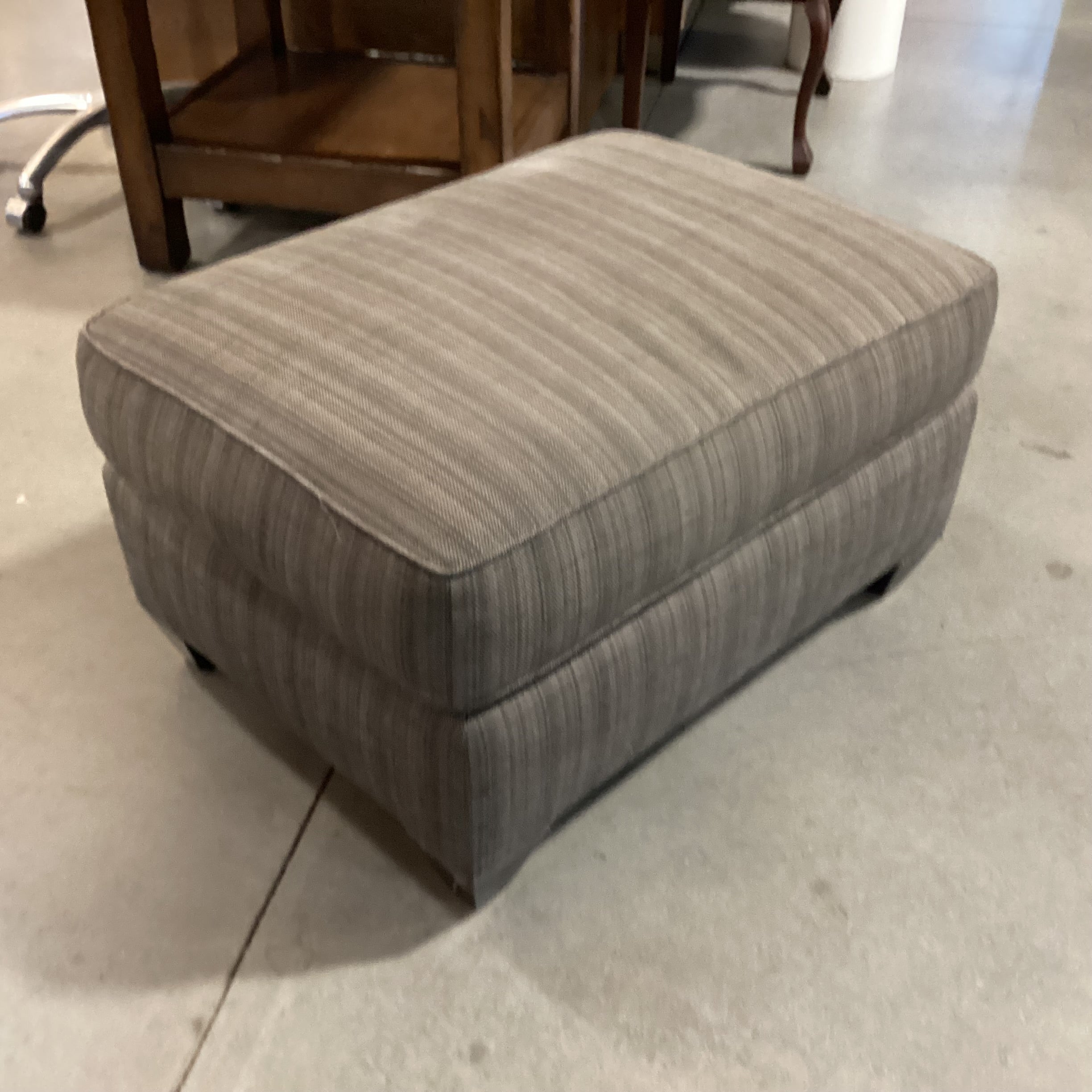 Donghia Down Brown & Gray Tweed Ottoman 30"x 22"x 16"