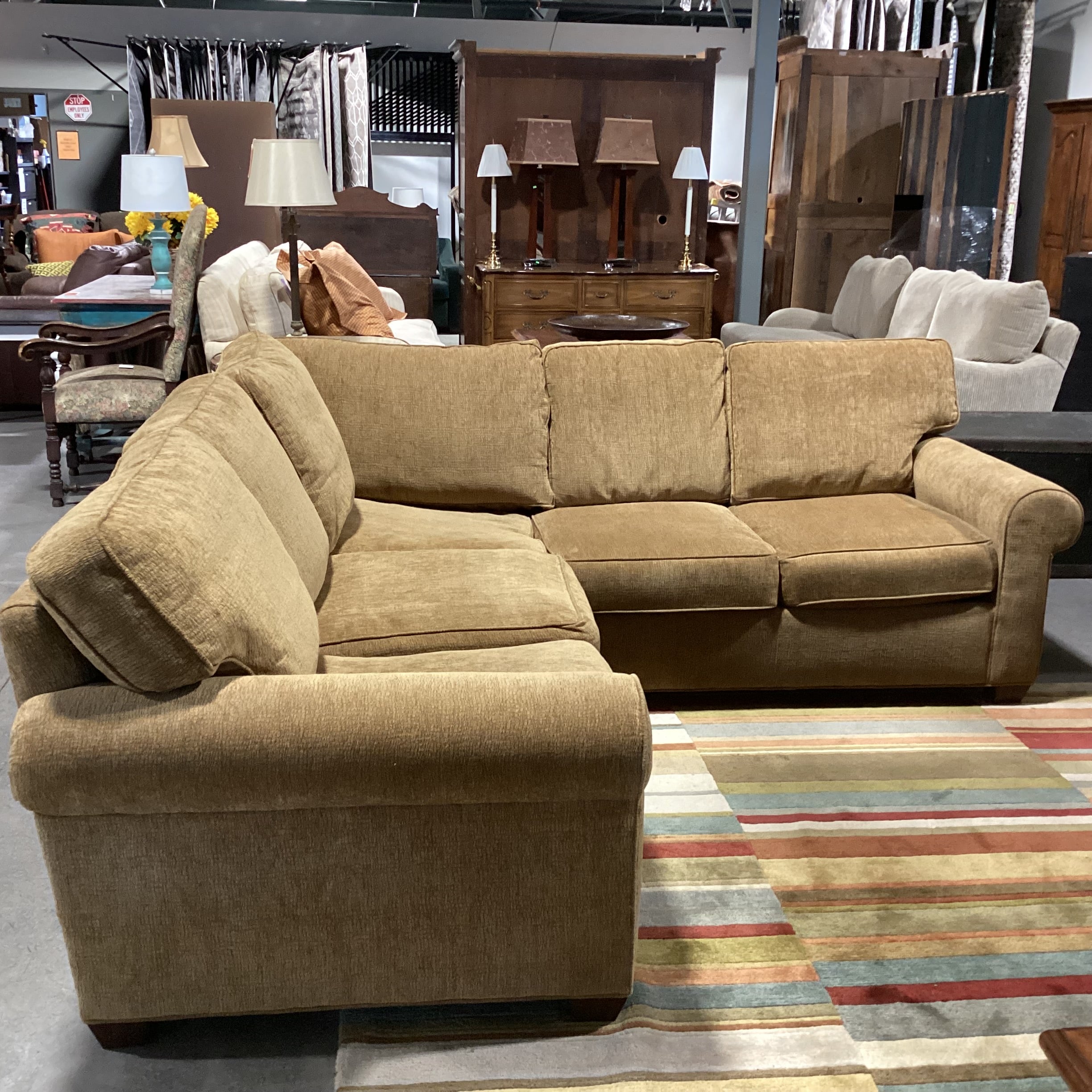 Woodmark a Howard Miller Co. Golden Texture Woven Chenille Down Mix 2 Piece Sectional 95"x 95"x 39"x 35"