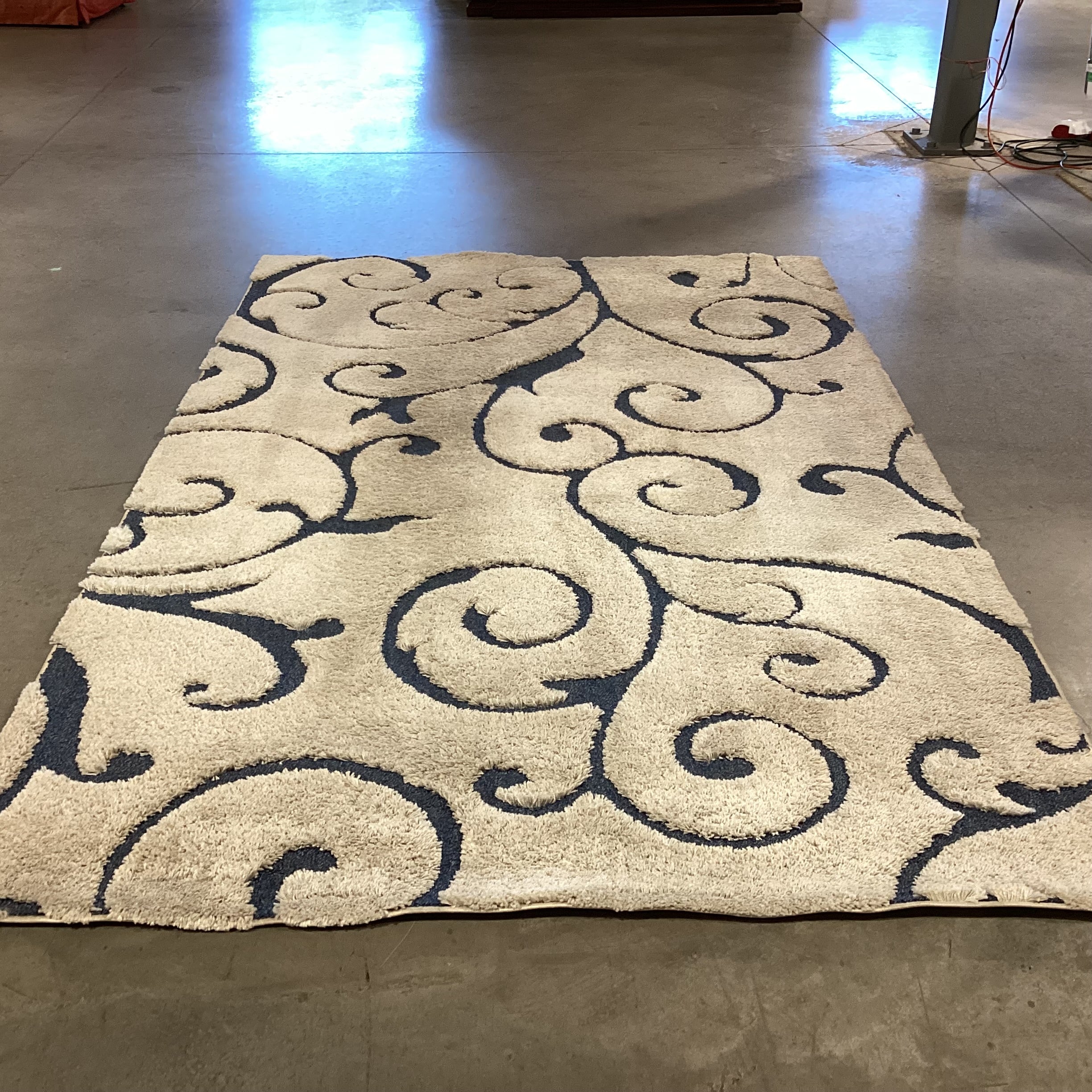 Safavieh Beige Blue Florida Shag Rug 6'x 9'