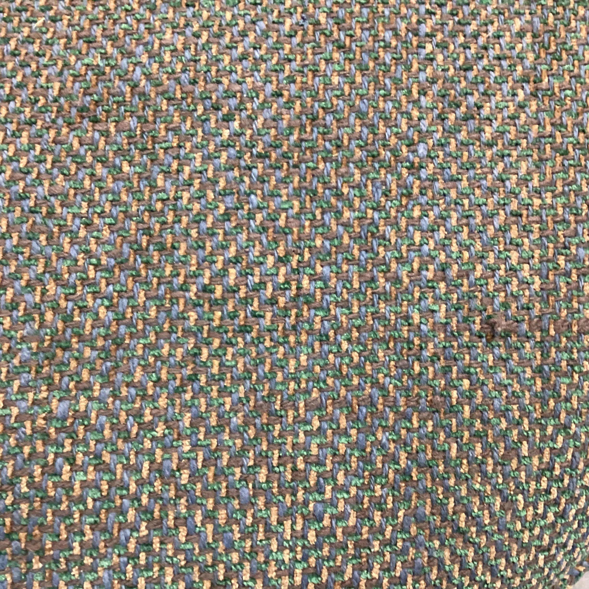 D Langston Green Multi Woven with Tailored Skirt Round Ottoman 32" Diameter x 17"