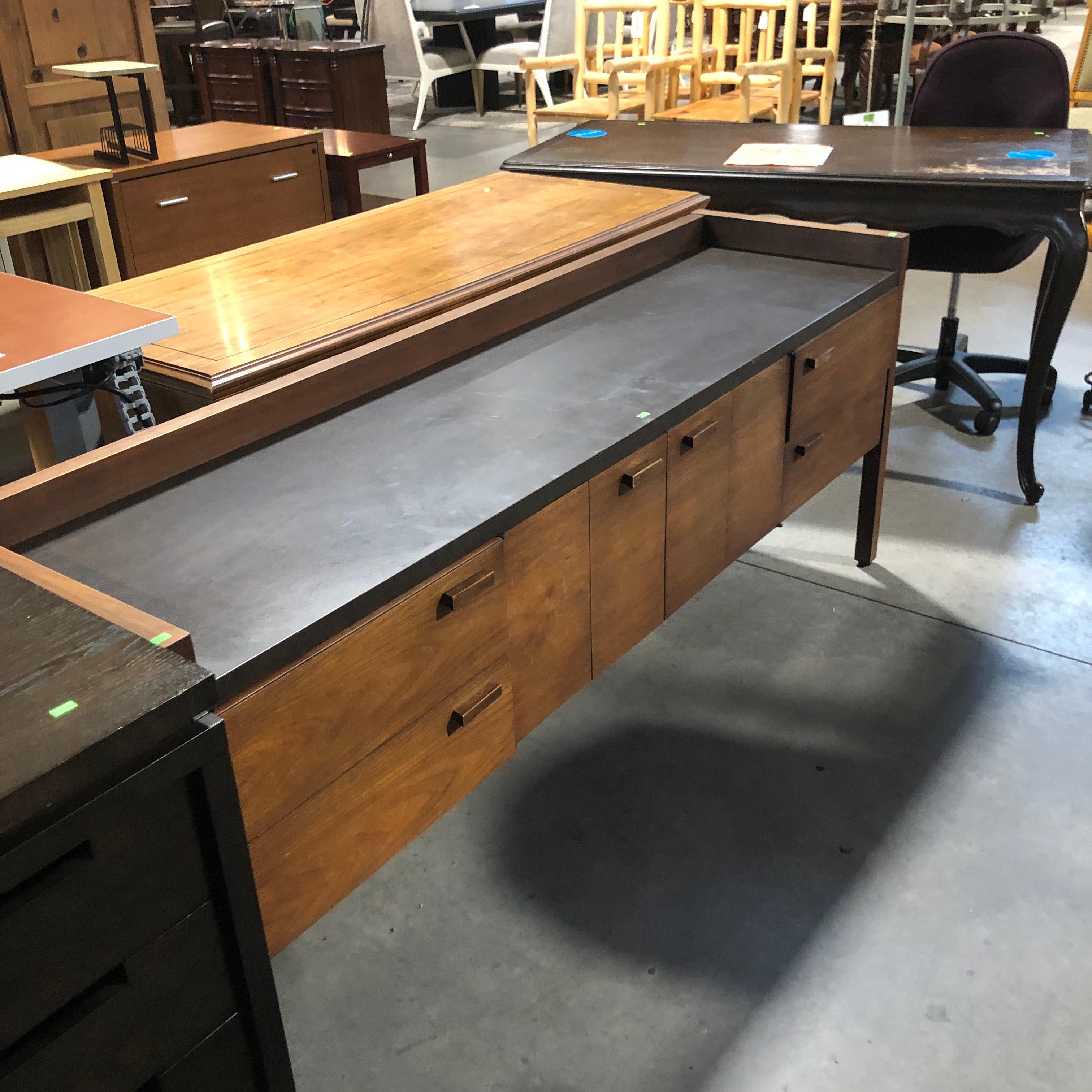 Solid Wood with Laminate Top 2 Drawer File Cabinet 72"x 19"x 29.5"
