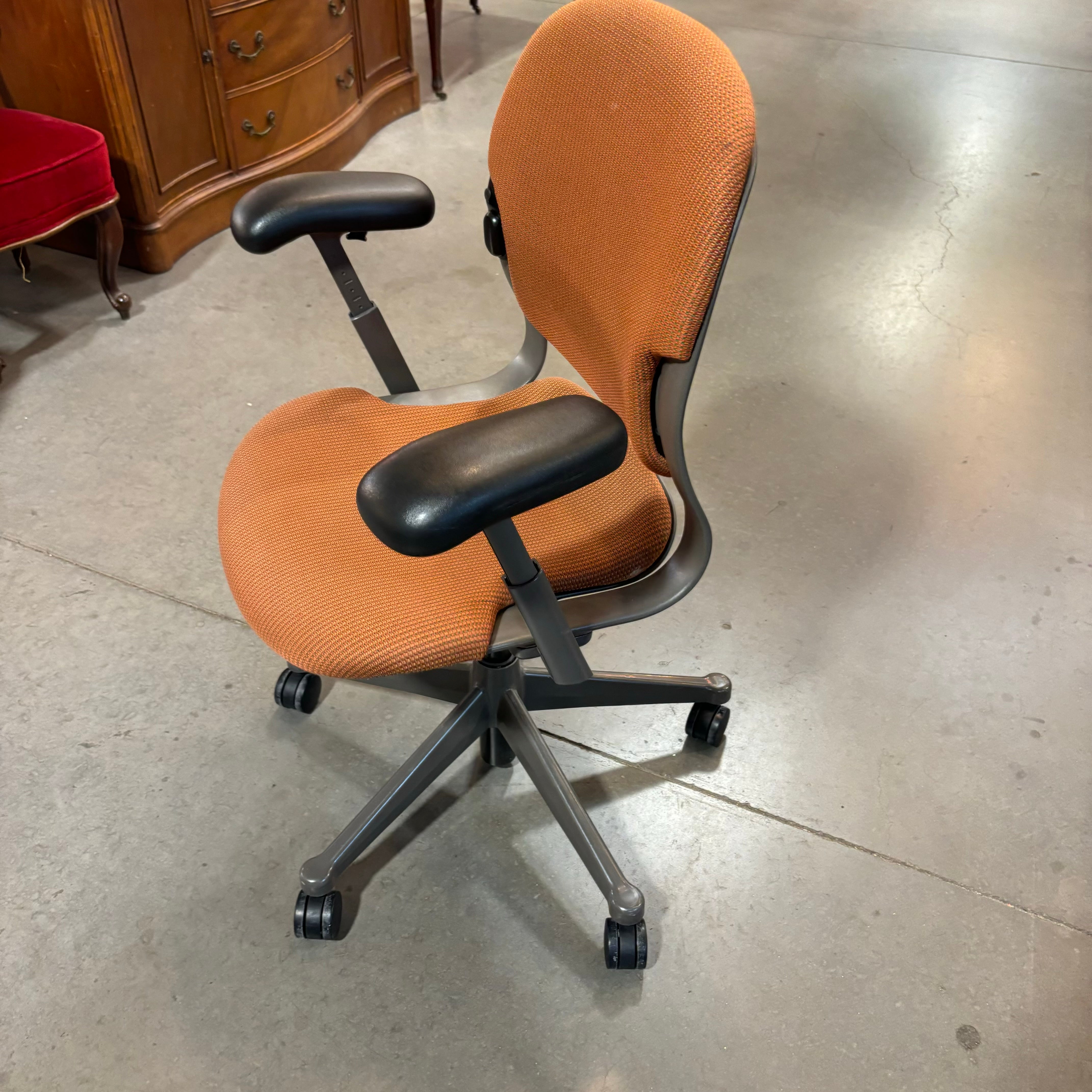 Herman Miller Equa Vintage Orange & Green Multi Woven with Steel Base Office Chair 26"x 24"x 40"