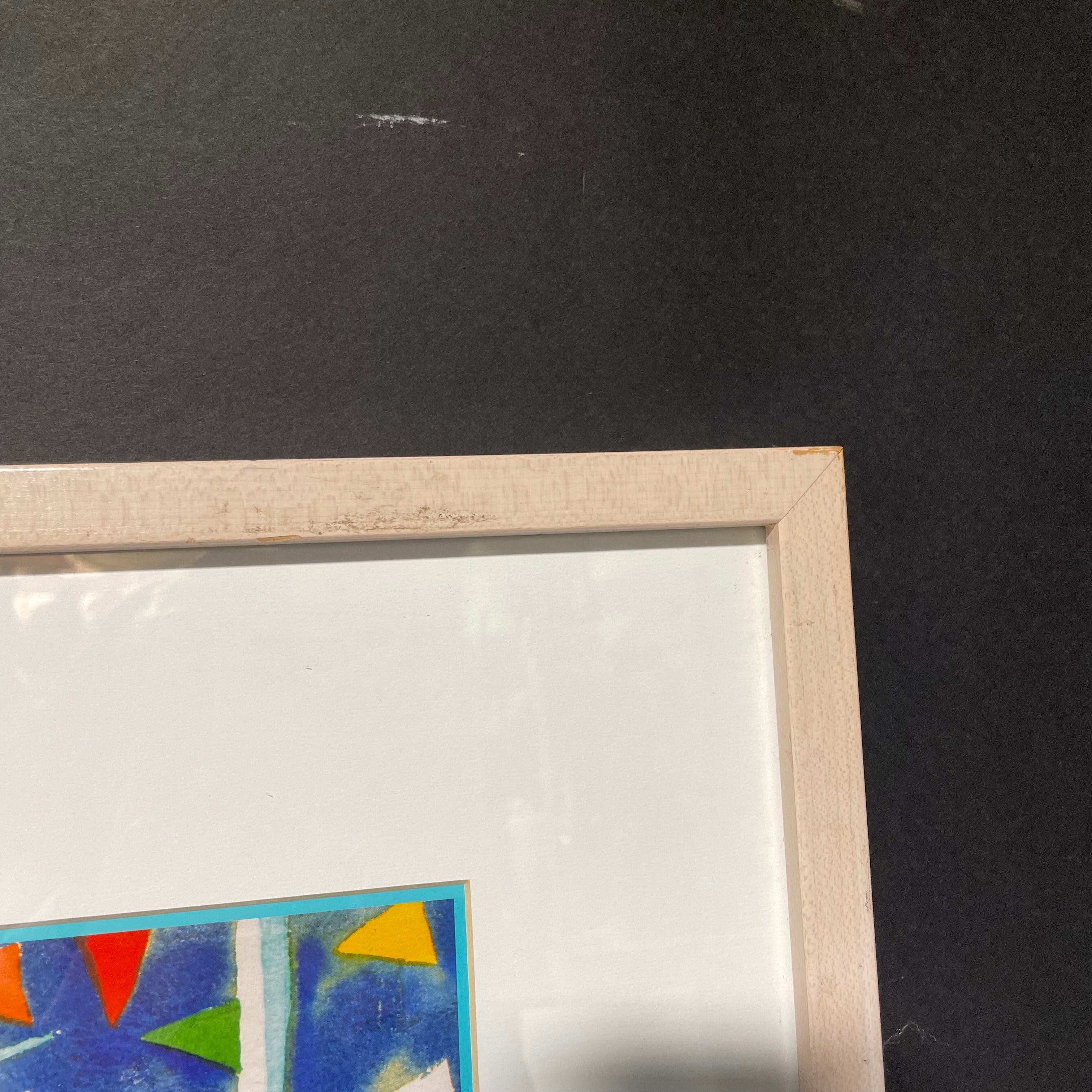 Ian Tremewen "Boats 'N The Harbour" Print In Light Wood Frame 37" x 30"