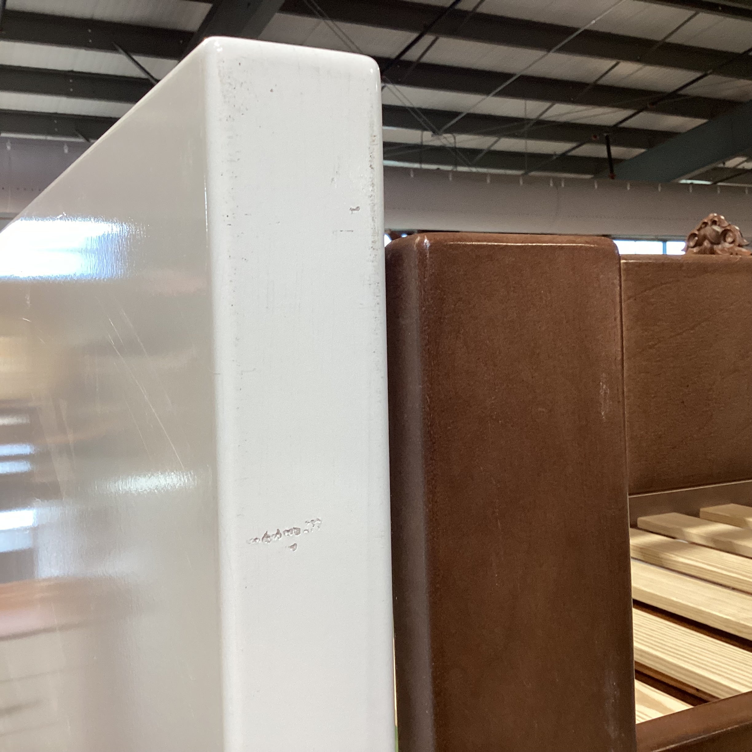 El Greco Woodworking for Room & Board White & Brown Wood Twin over Twin with Trundle Bunk Bed Set 42"x 80"x 72"