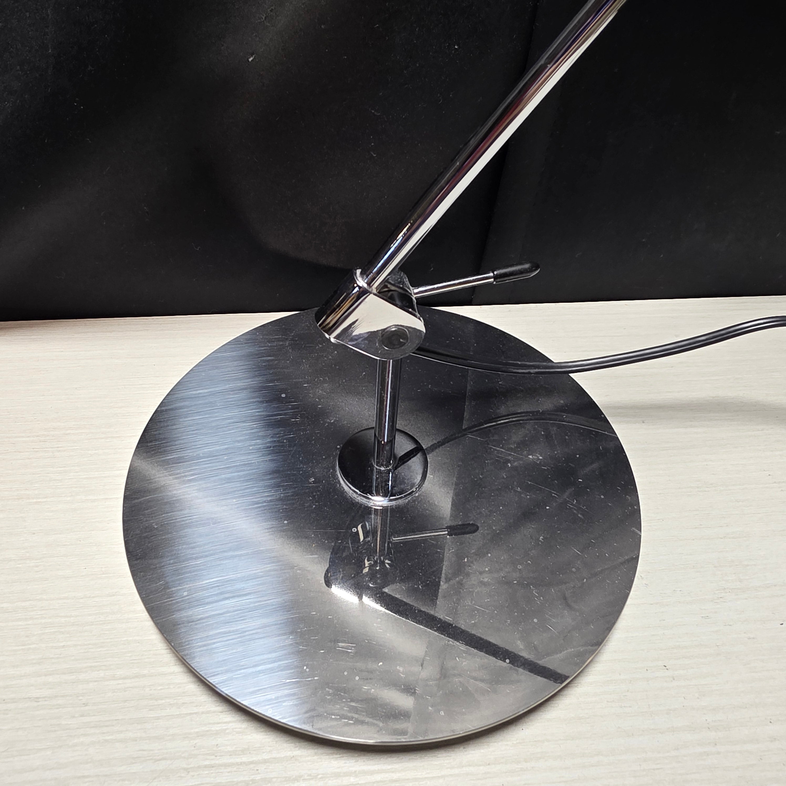 Carpyen Tema Table Lamp in Matte Nickel Made in Barcelona 7.5"Dx26"