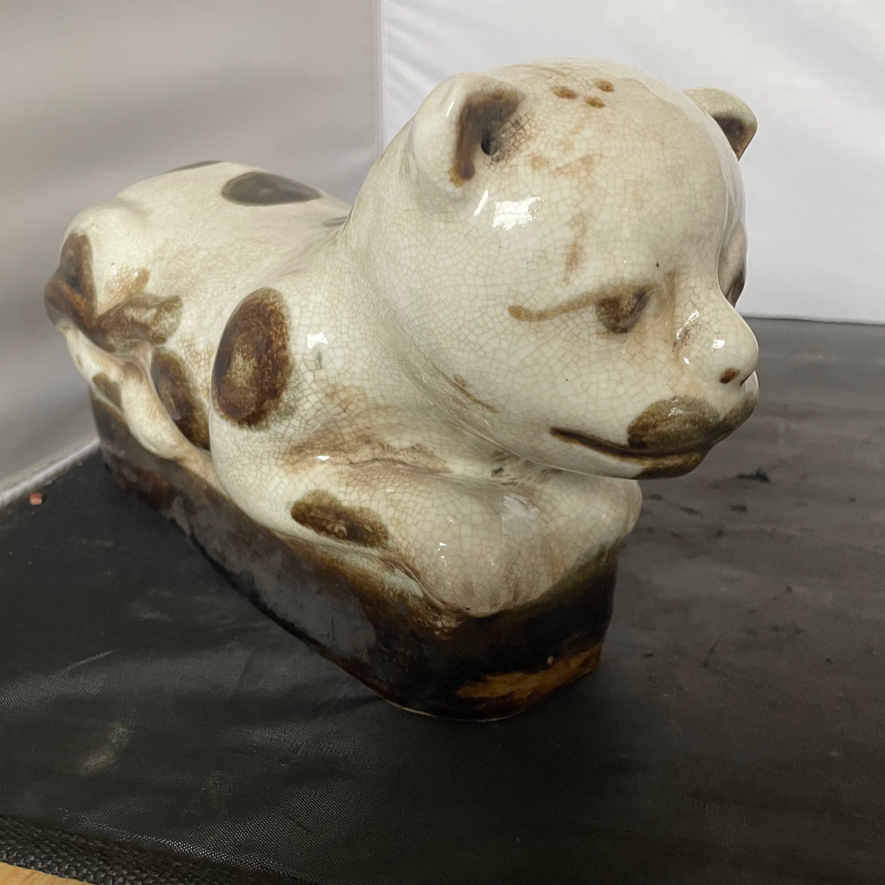 Antique Chinese Cizhou Ware Cat Pillow/Head Rest, 12"x5"x6.5"