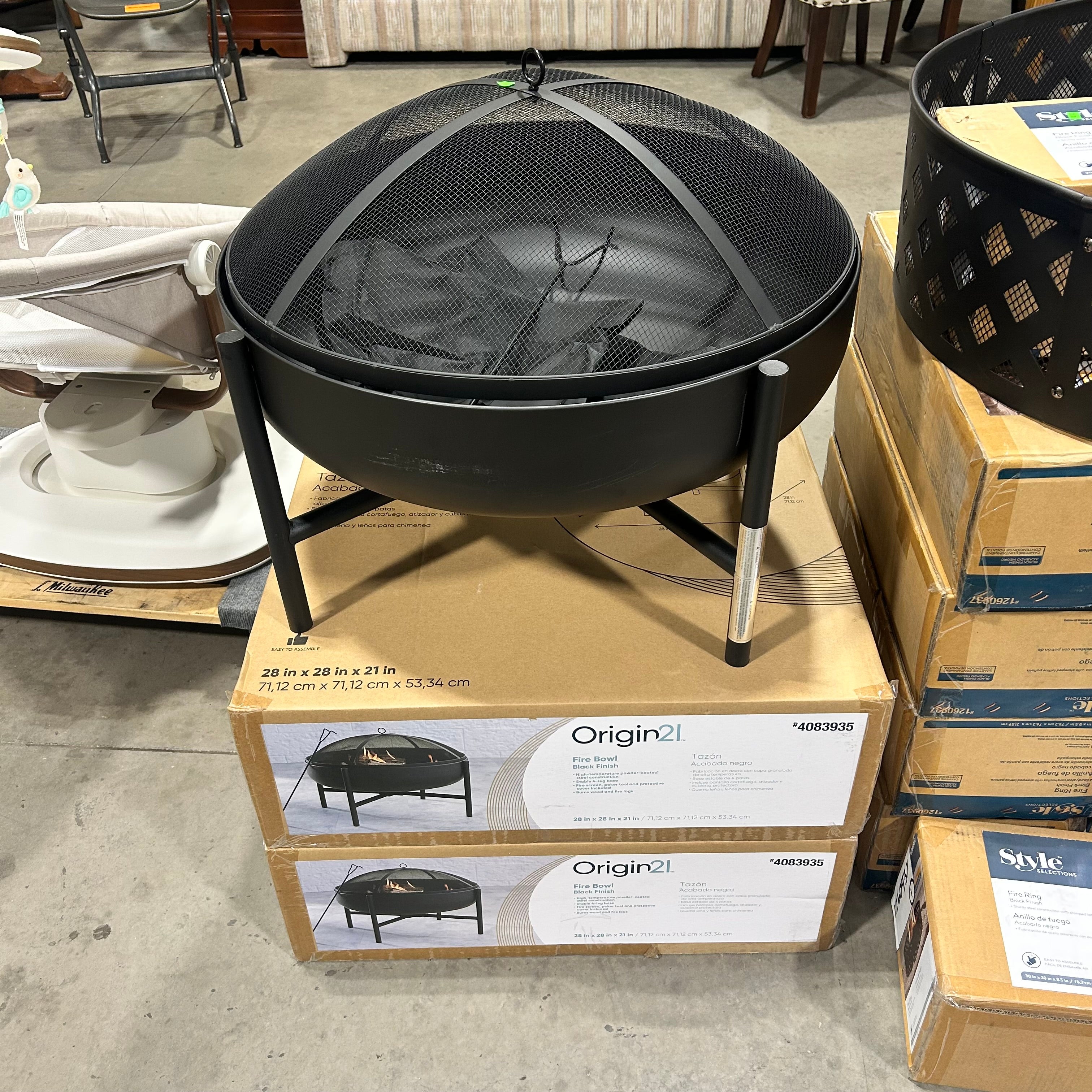 Origin 21 Black Fire Bowl 28"x 21'