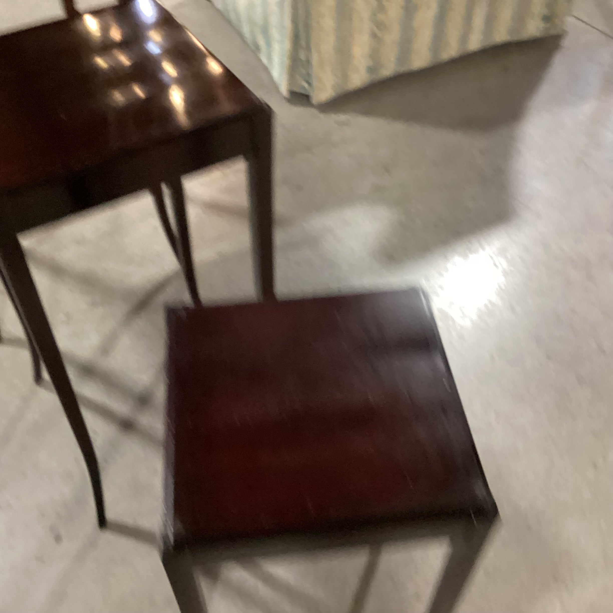 Barbara Barry For Baker Vintage Mahogany Nesting Accent Tables 14.5"x 14.5"x 29"