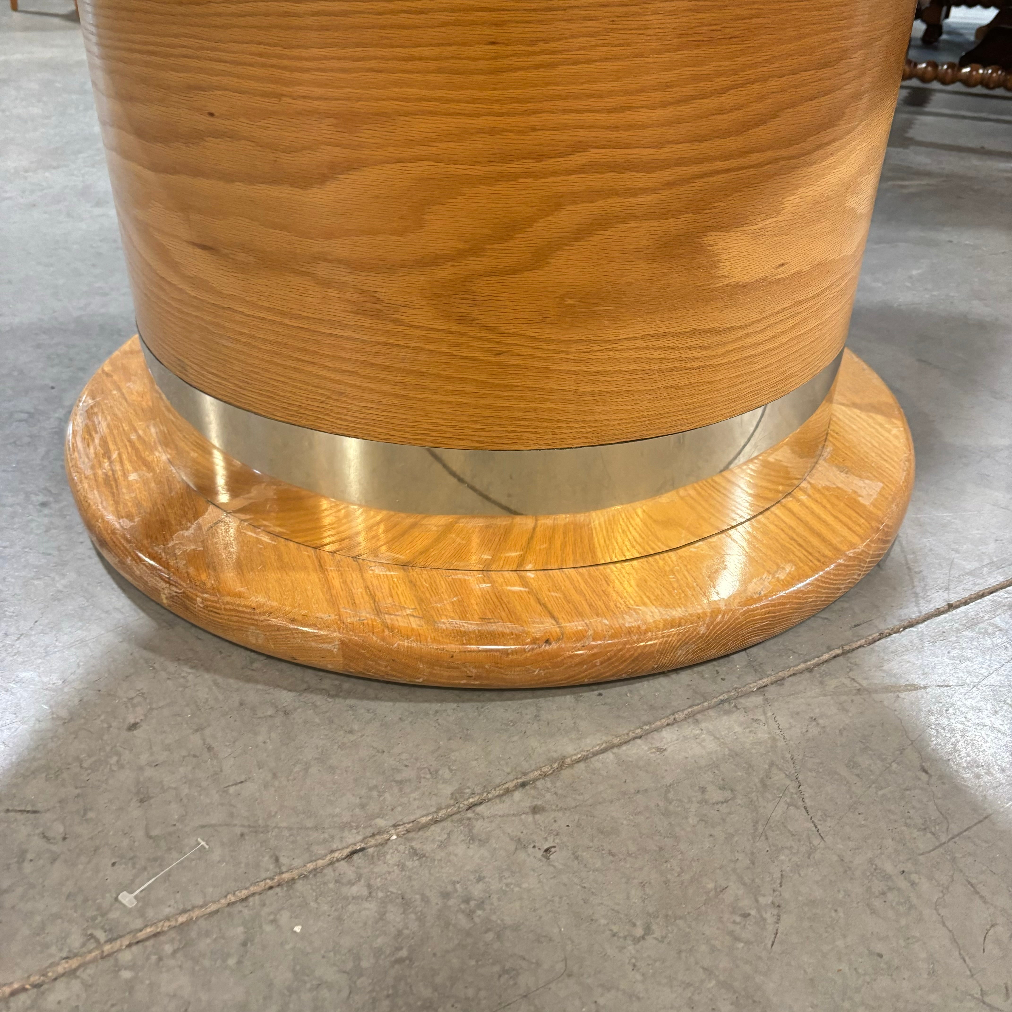 Custom Solid Oak Two in One Poker & Bumper Pool Game Dining Table 55" Octagon x 31"