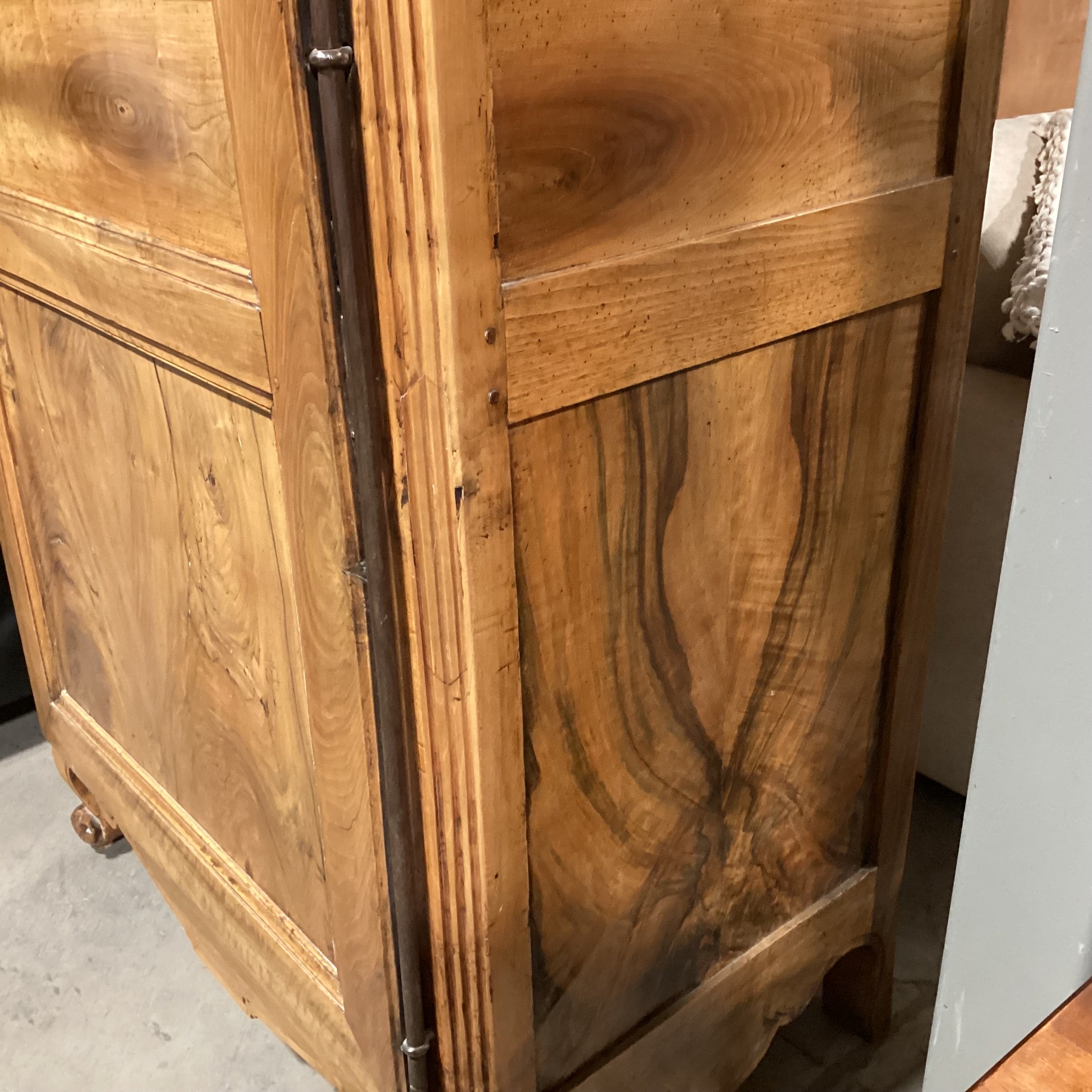Antique Carved Wood 1 Door Armoire 48"x 29"x 90"