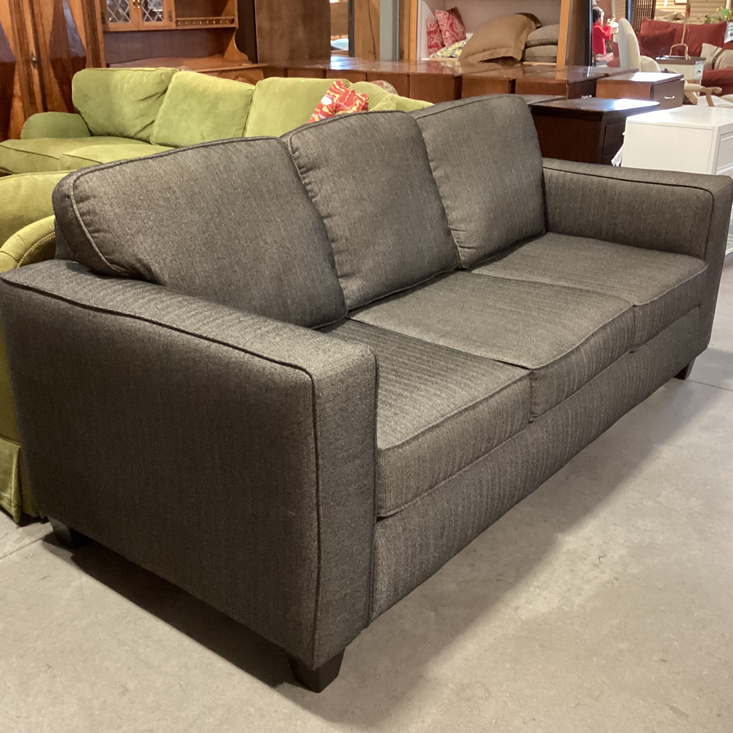 Charcoal Woven Queen Sleeper Sofa 82"x 38"x 35"