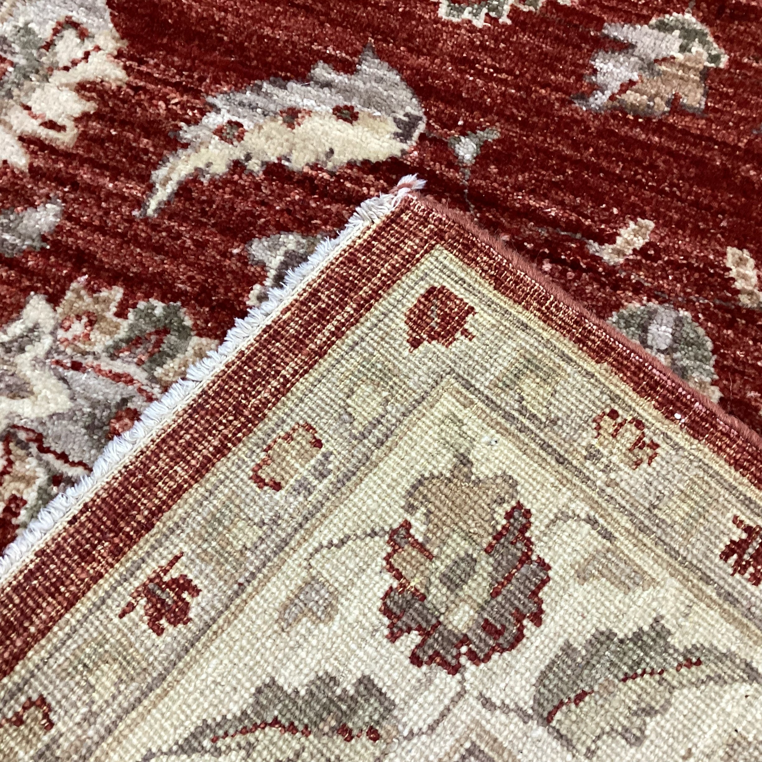 Afghan Oushak Rust & Cream Handwoven Wool Rug 4'2"x 6'4"