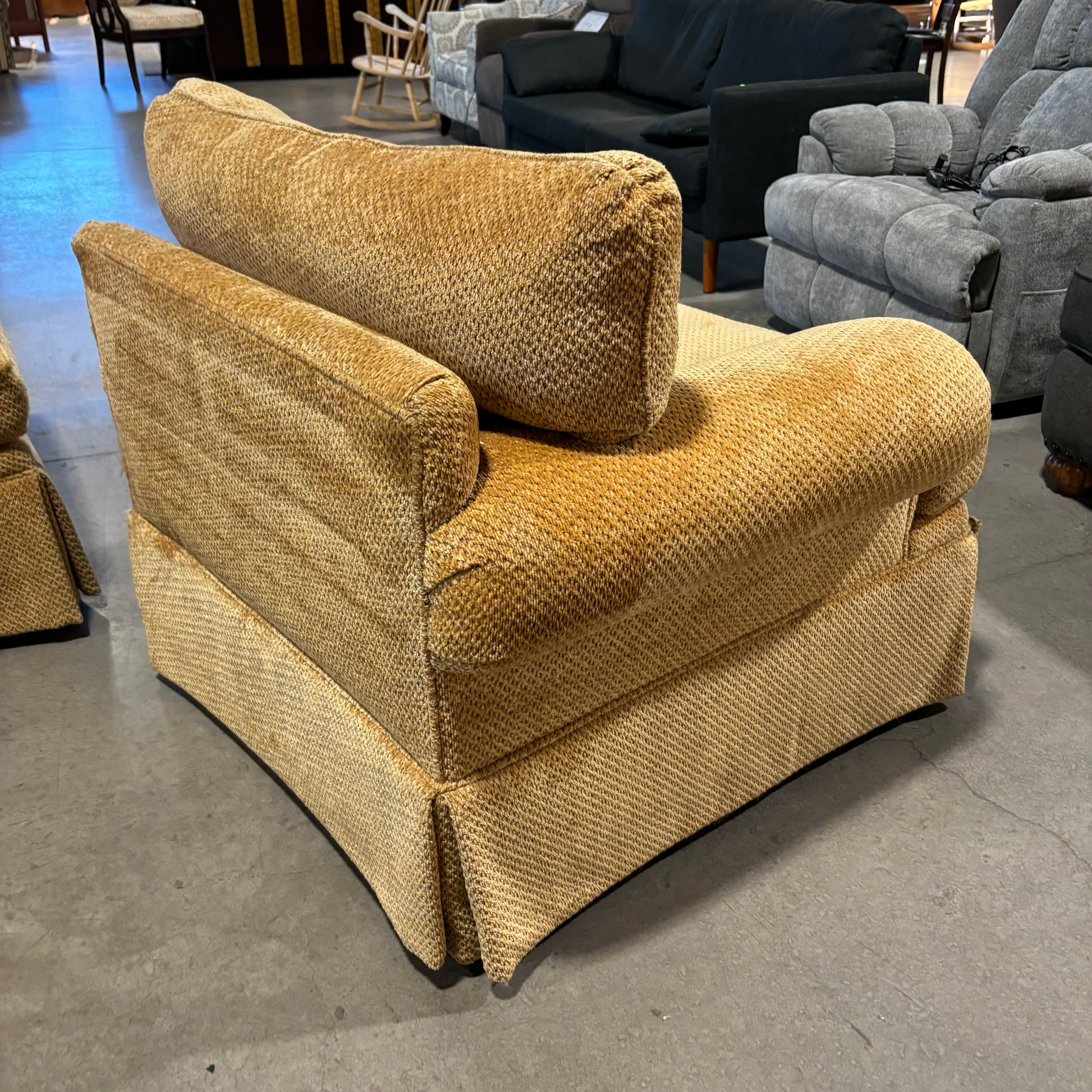 William Alan Gold Chenille Woven Chair 44"x 38"x 31"