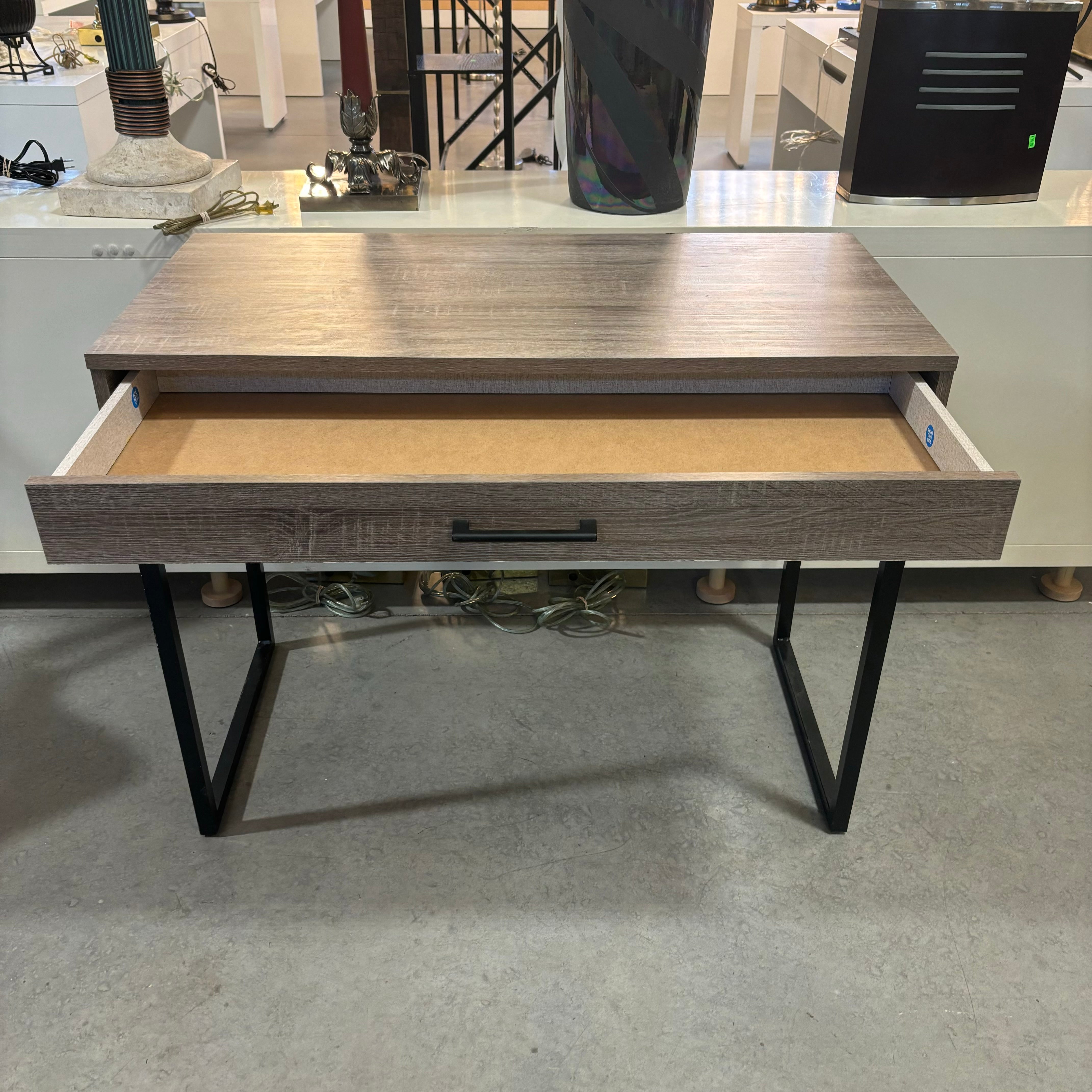 Light Grey Wood Style Laminate 1 Drawer Writing Desk 40"x 21"x 31"