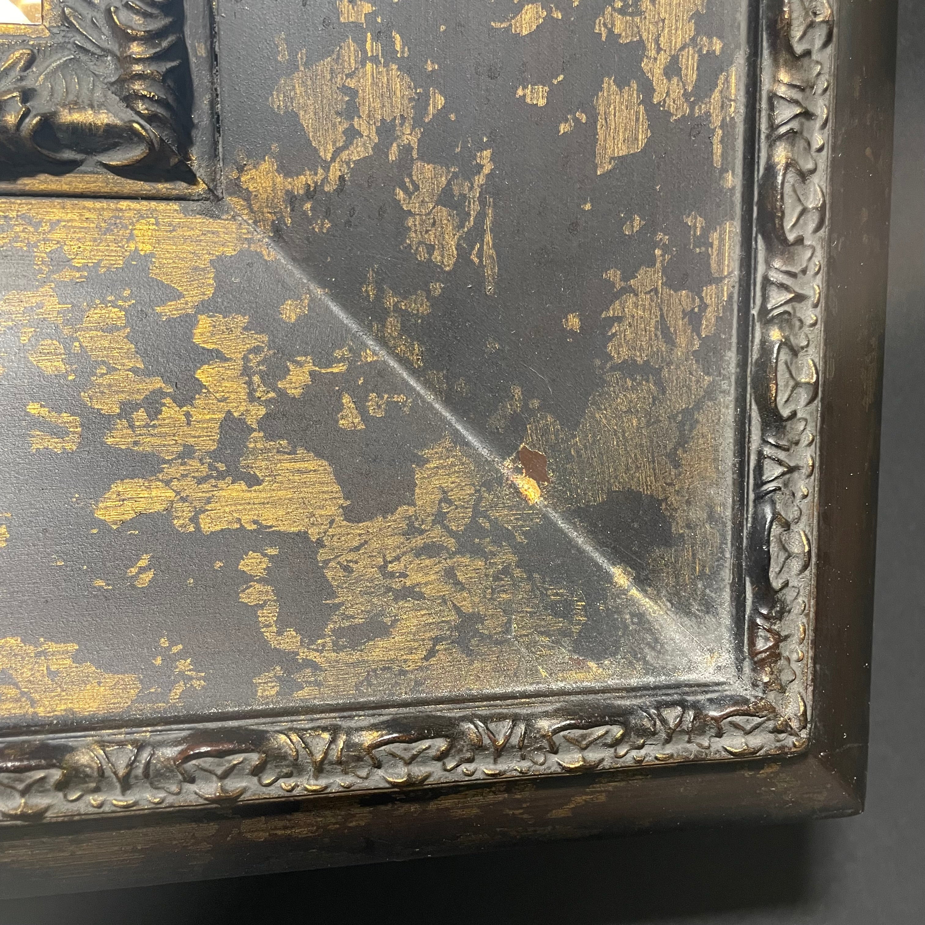 Beveled Edge Speckled Black And Gold Frame 47 1/2" x 35 1/2"