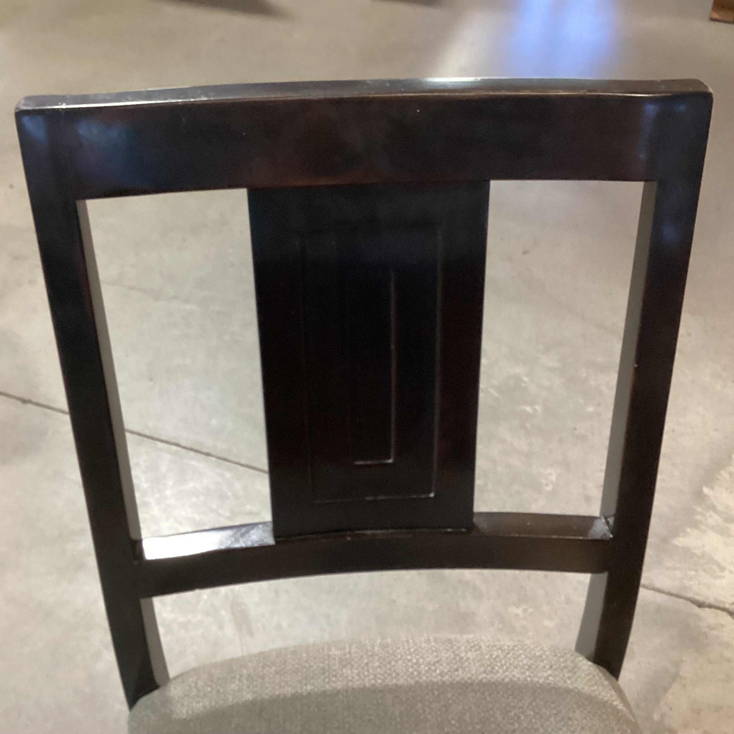 Round Dark Finish Wood Cross Trestle Base Table with 6 Asian Style Chairs Dining Set 60" Diameter x 30.5"