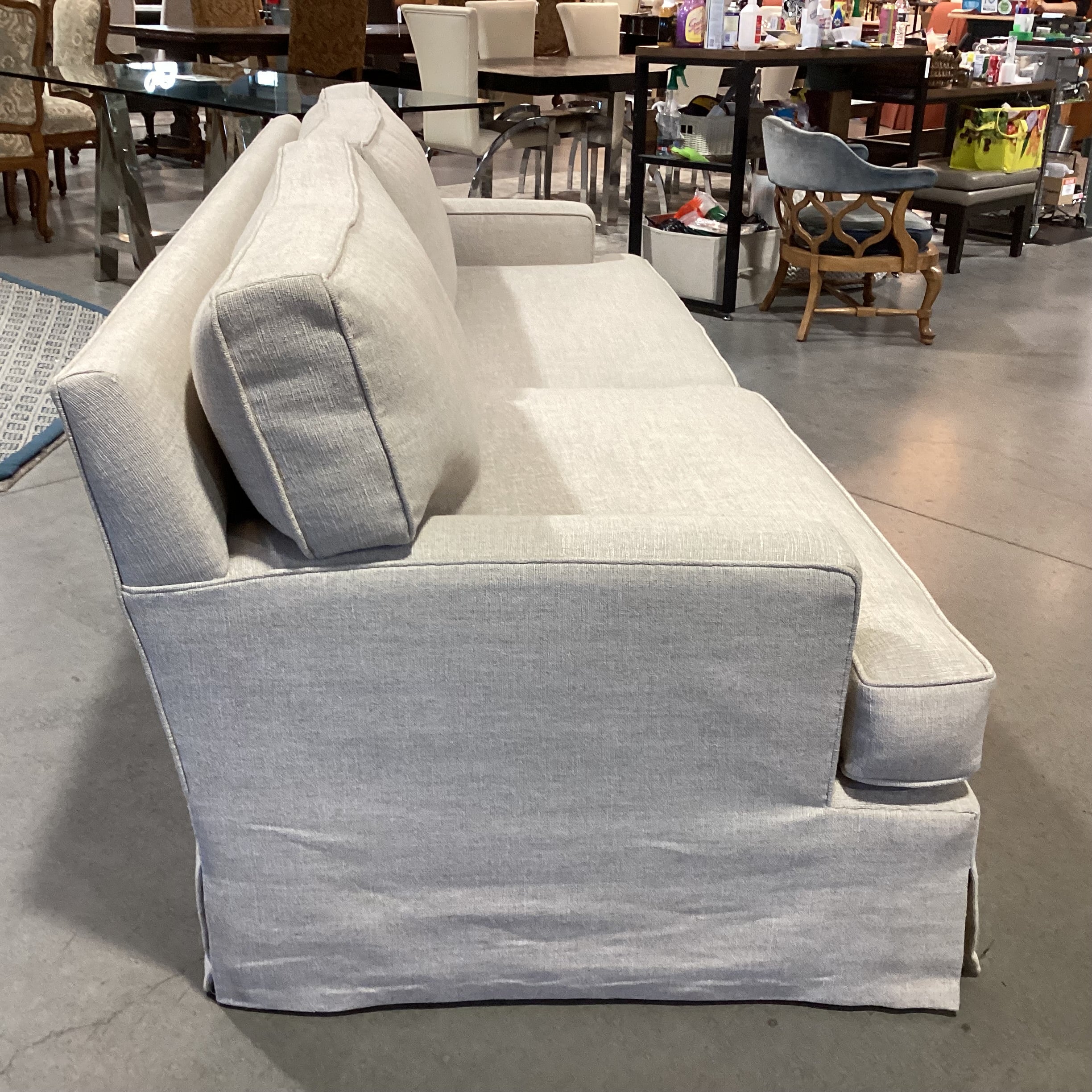 Barclay Buttera Home Los Angeles Oatmeal Heavy Texture Down Mix Custom Sofa 98"x 41"x 32"