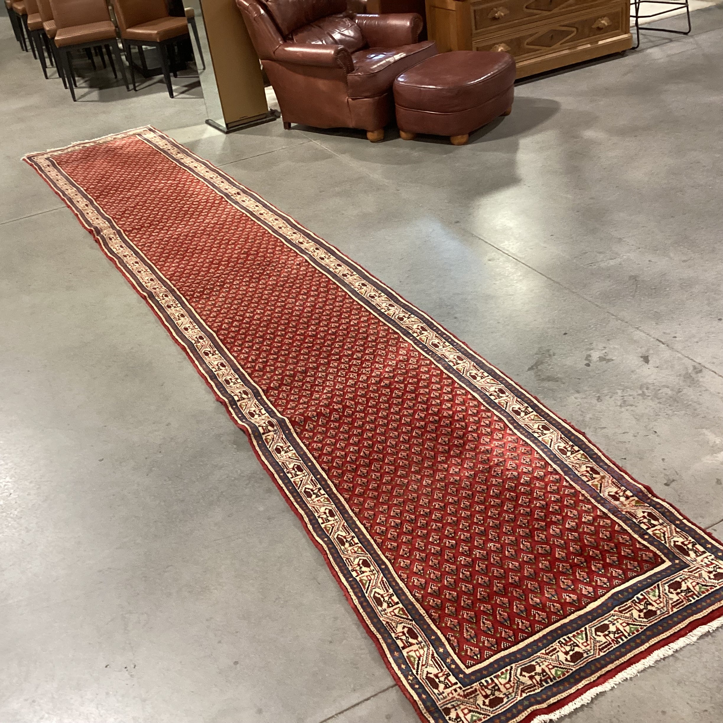 Markazi Botemir Authentic Persian Red Woven Wool Runner Rug 2'10"x 16'7"