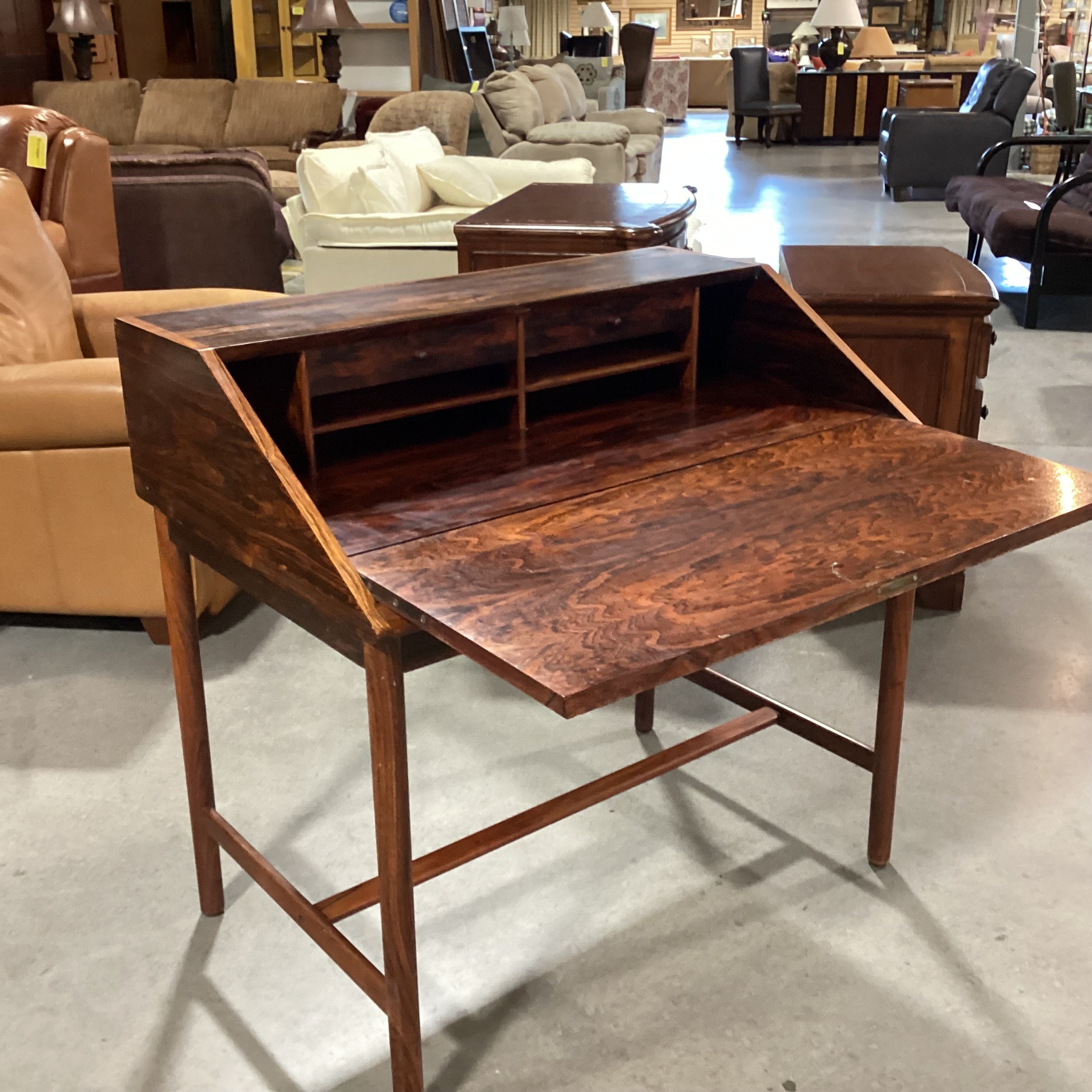 Mellemstrands Made in Norway Vintage 1960's Rosewood Slant Front Desk