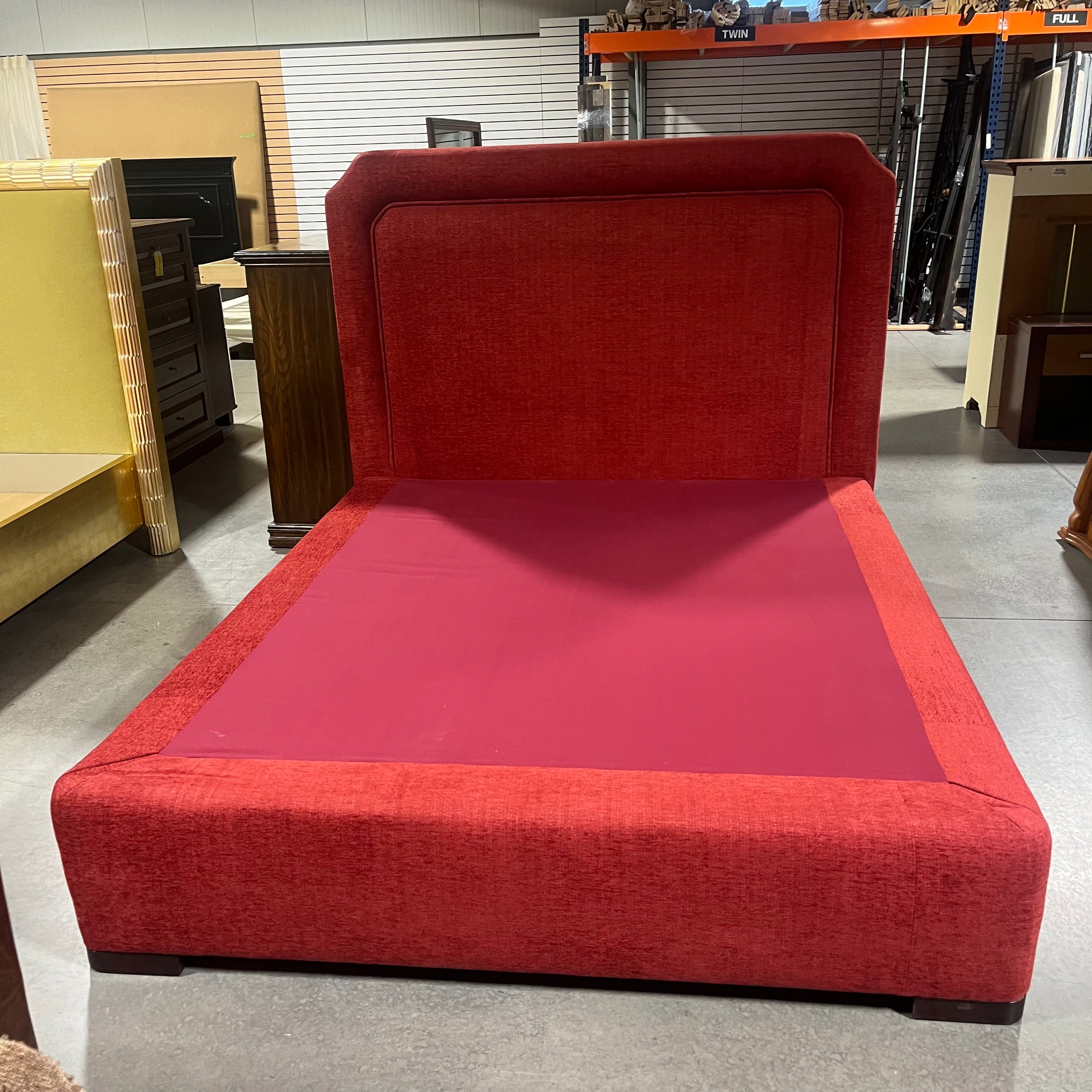QUEEN Red Upholster Platform Style Bed Set