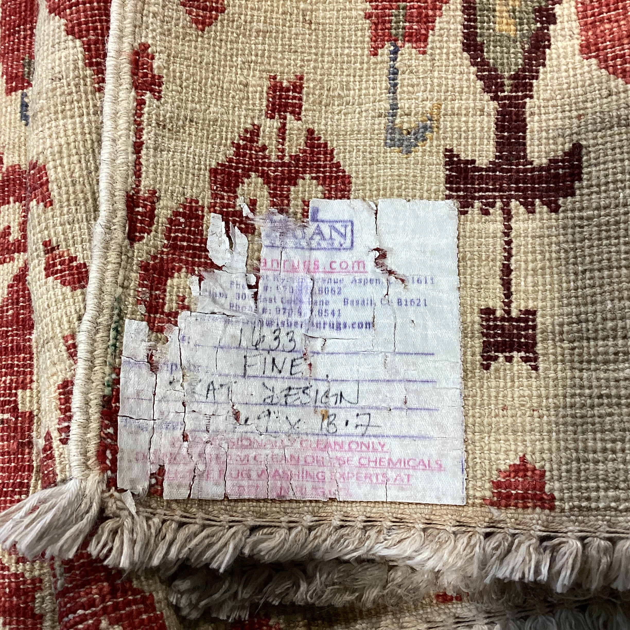 Isberian Gold & Red Ikat Design Hand Woven Wool Rug 9'10"x 13'8"