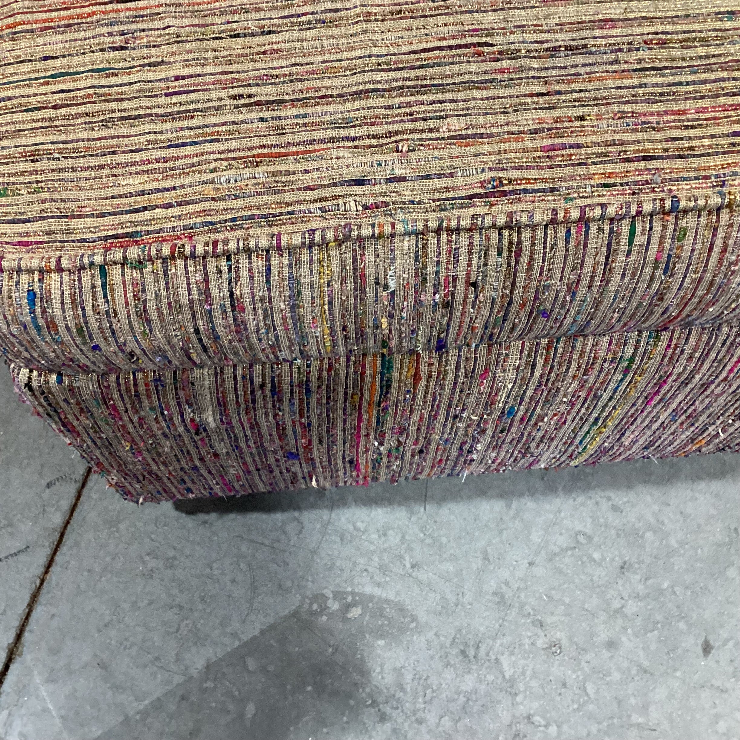 Gold Multi Woven Ottoman 26"x 26"x 19"