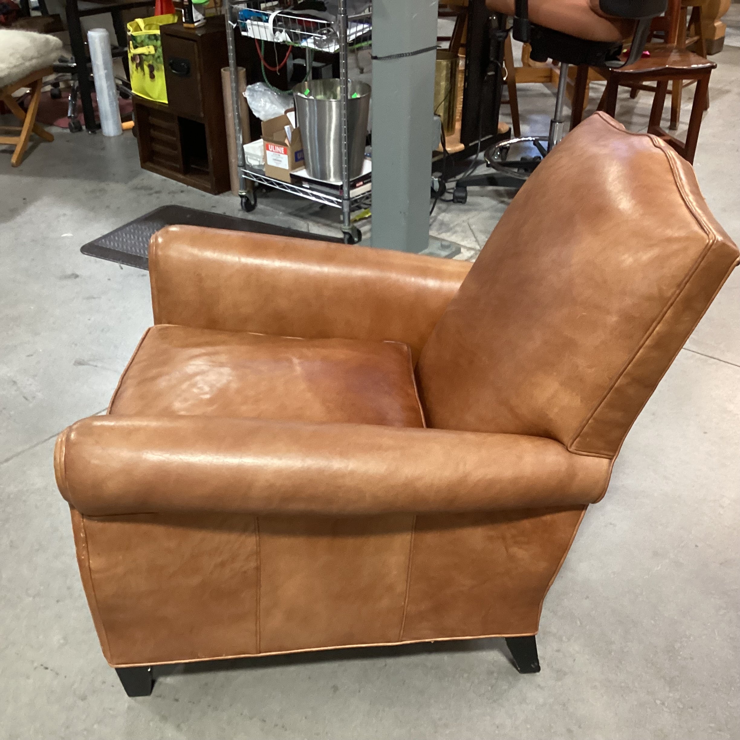 Lee Industries Leather with Back Nailhead Club Chair 31"x 35"x 33"