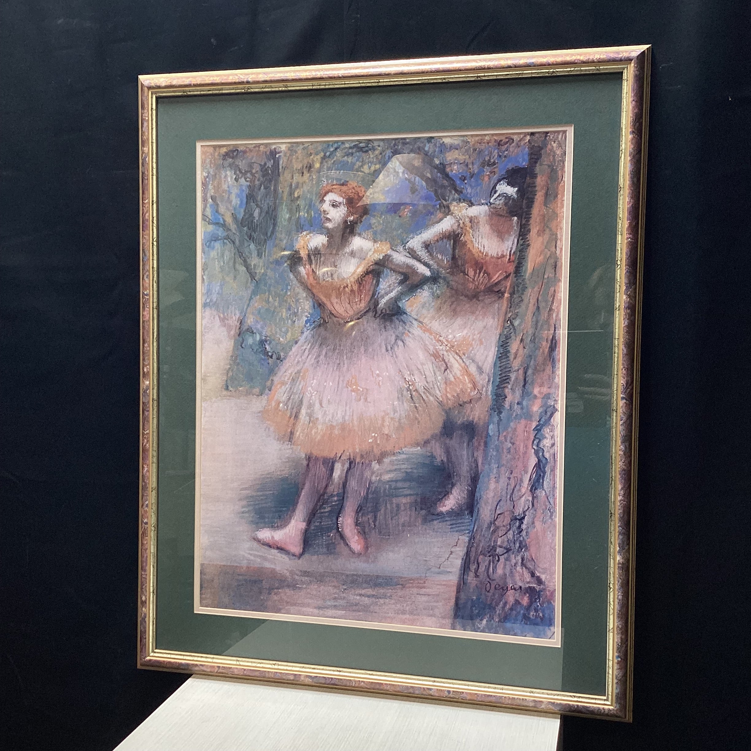 Edgar Degas "Two Dancers" Print In Colorful Frame 37" x 33"