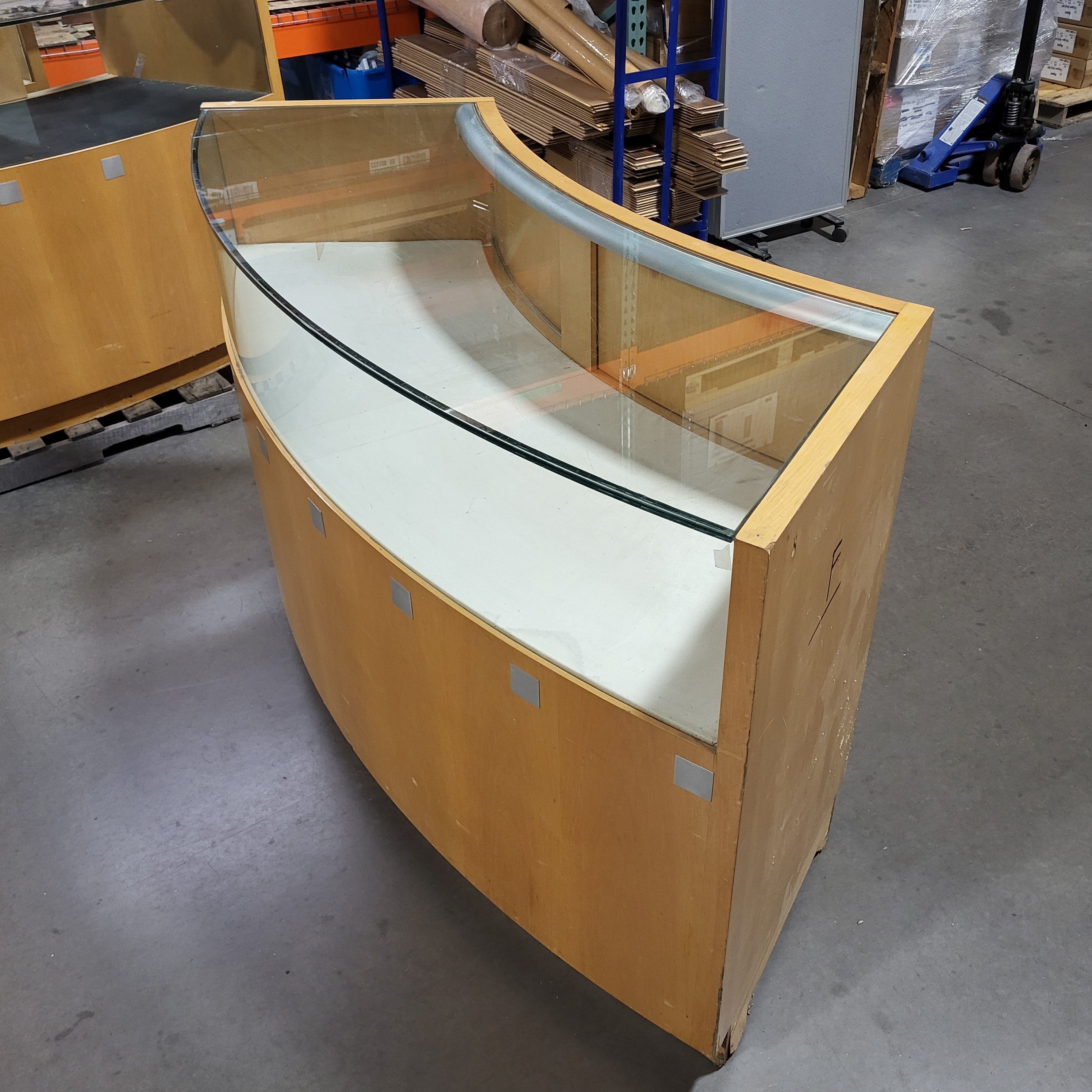 Veneer Glass Front 6 Drawer 2 Sliding Doors Display Case 73.5"x 24"x 40"