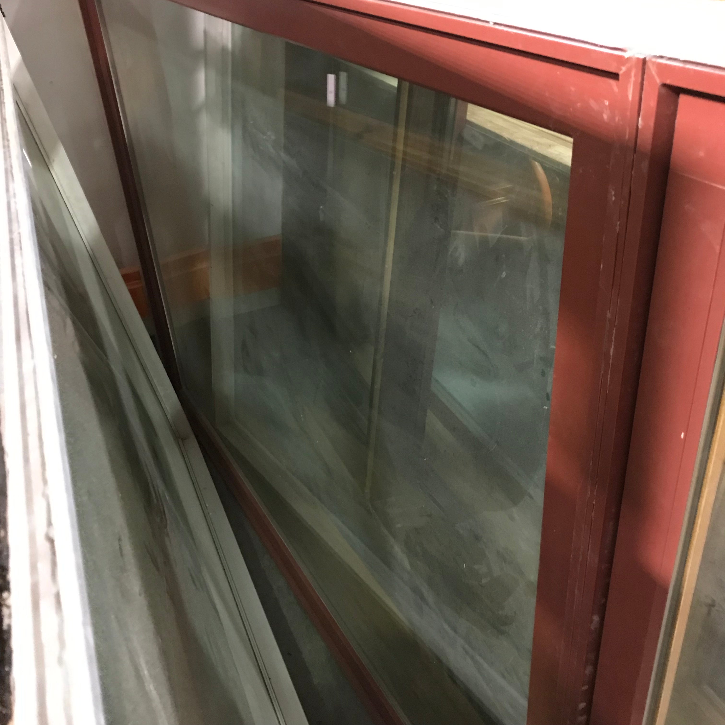 92.5"x 53.5"x 7.25" Cranberry Metal Clad 1 Fixed Pane and Single Casement Exterior Window