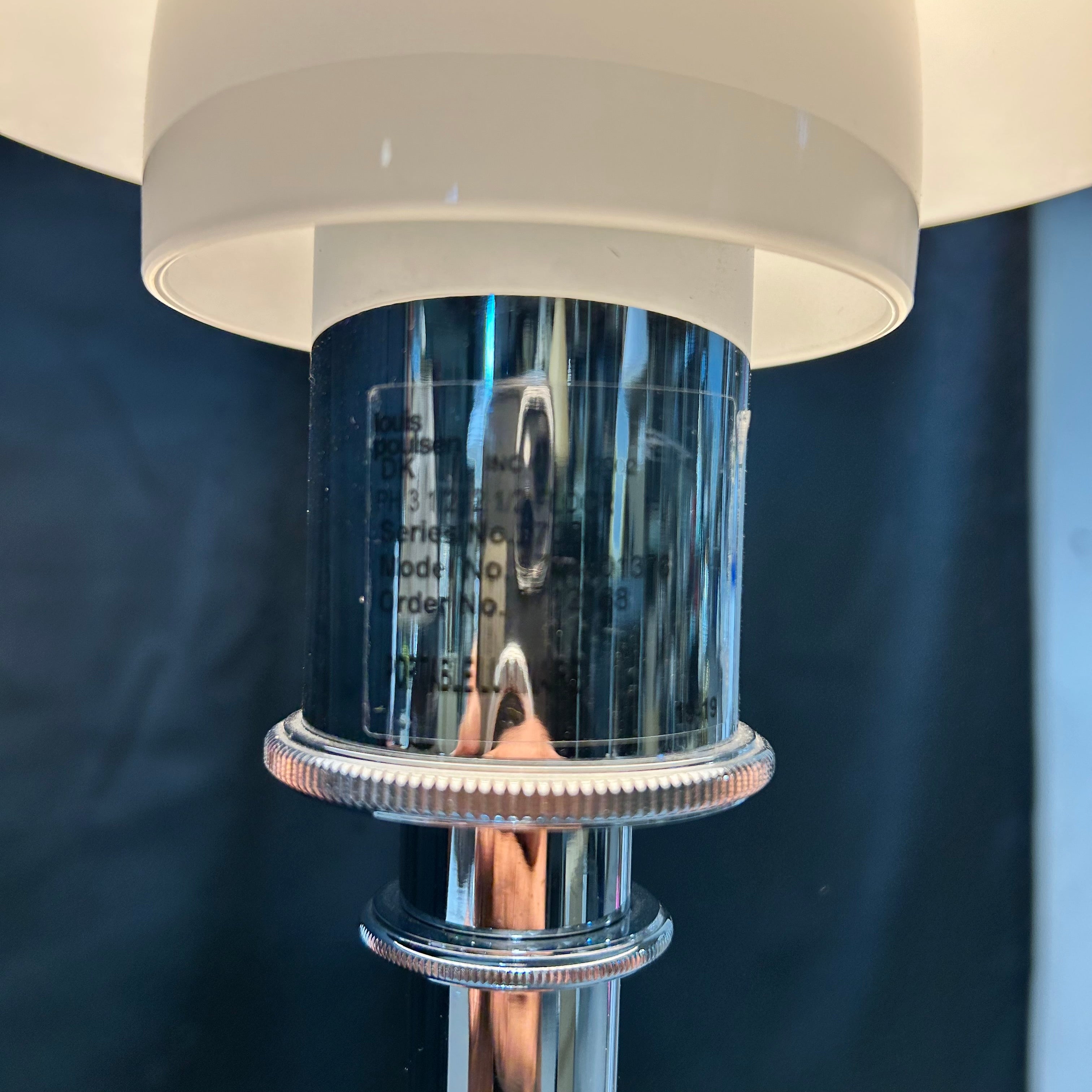 Louis Poulsen PH 3 1/2- 2 1/2 Chrome & Glass Floor Lamp  Model 5744901376