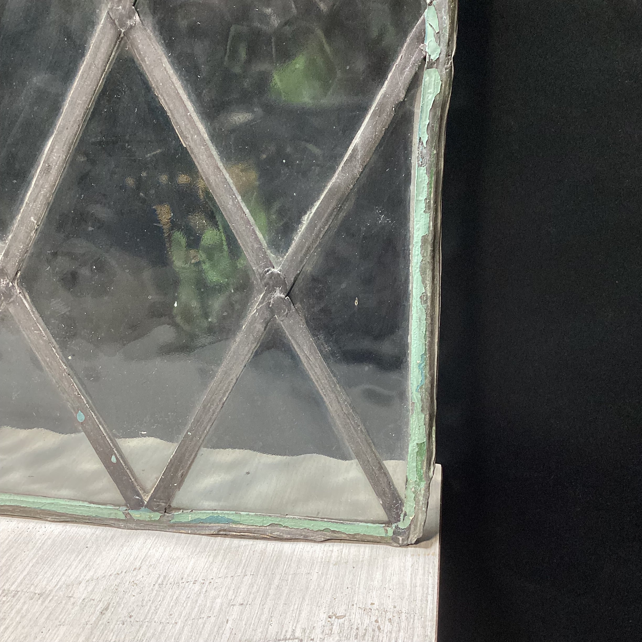 Vintage Stained Glass Shield  Window 20" x 27"