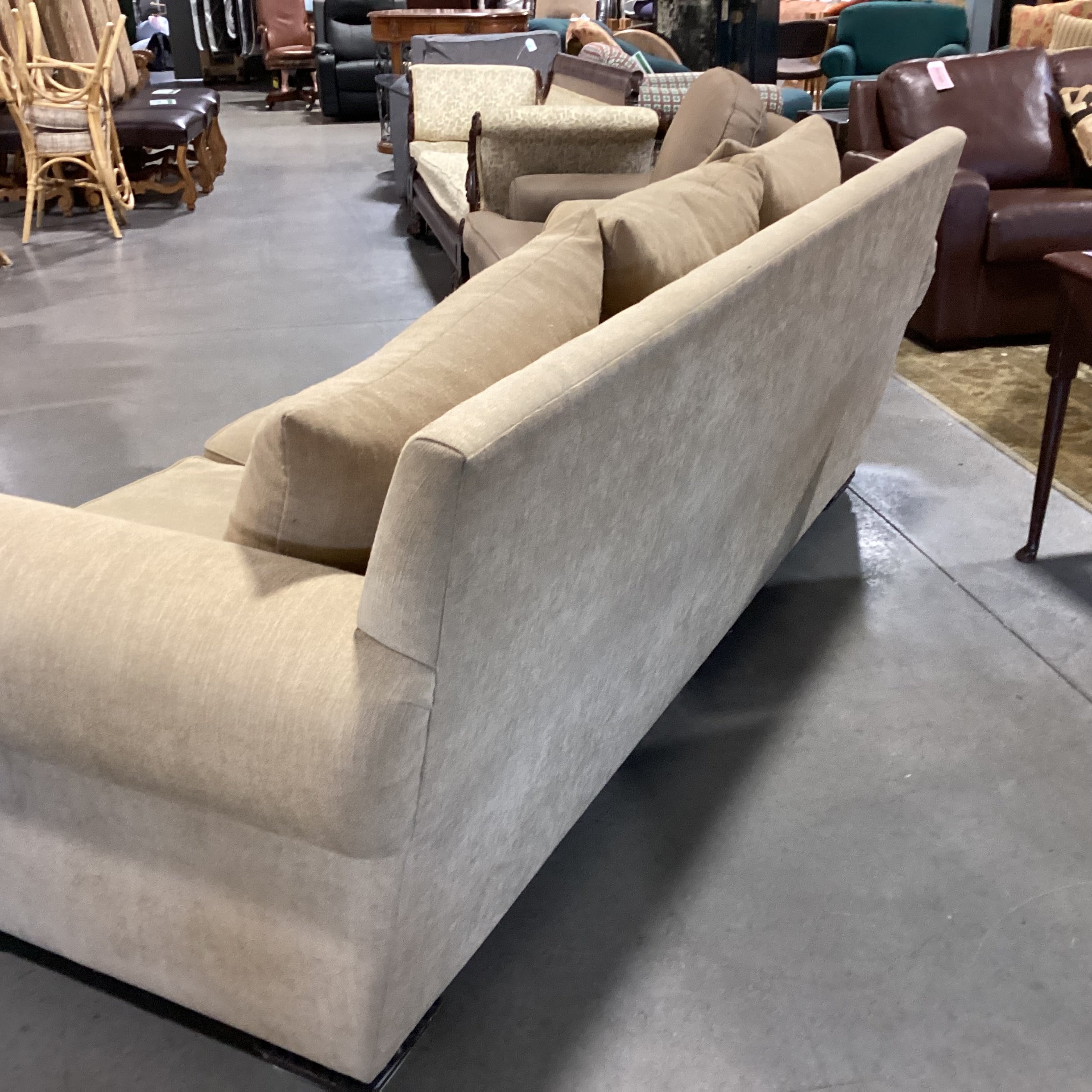 Rene Cazares Golden Tan Nailhead Down Mix Sofa 96"x 31"x 45"