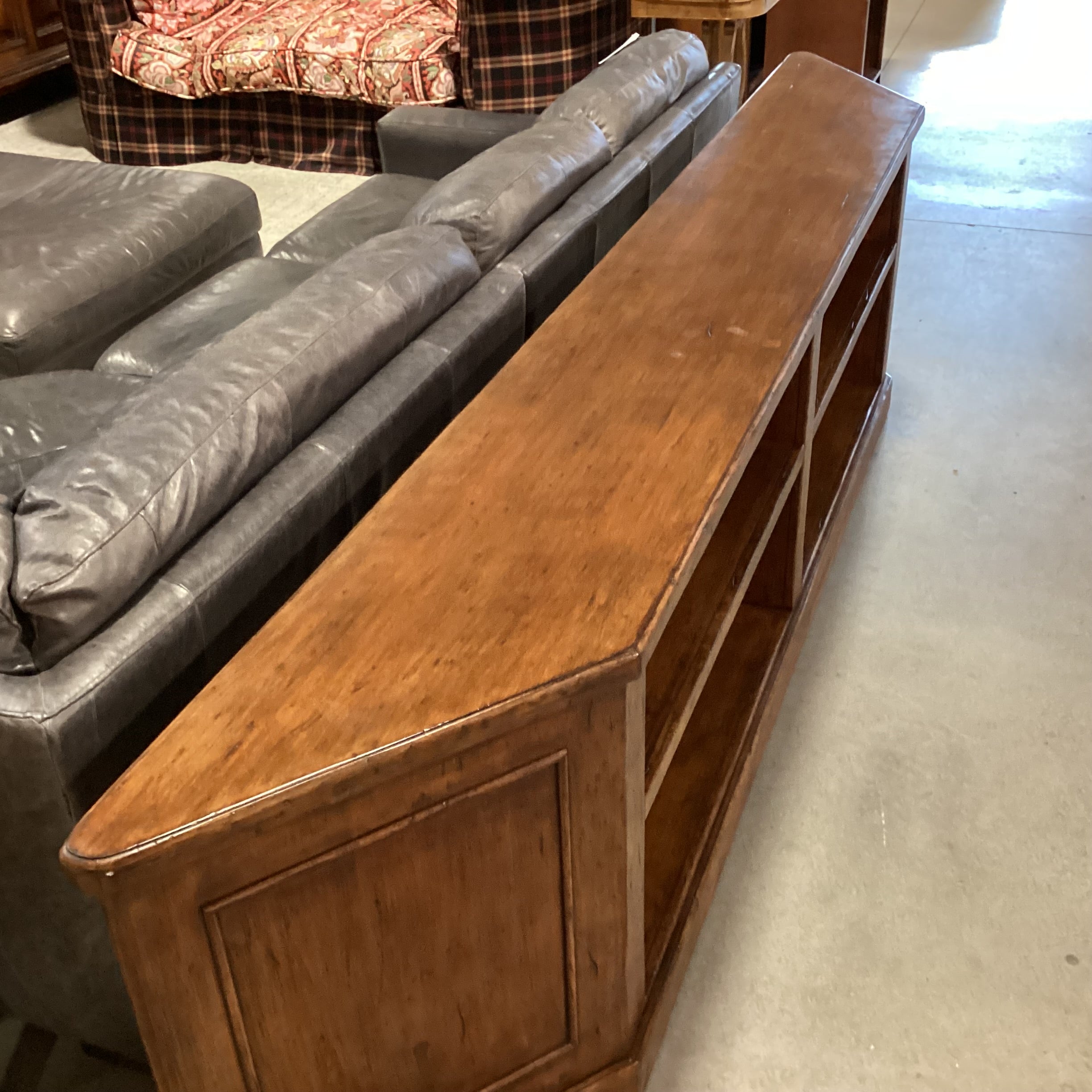 Distressed Finish Solid Wood with Shelves Console Sofa Table 119"x 16"x 30.5"