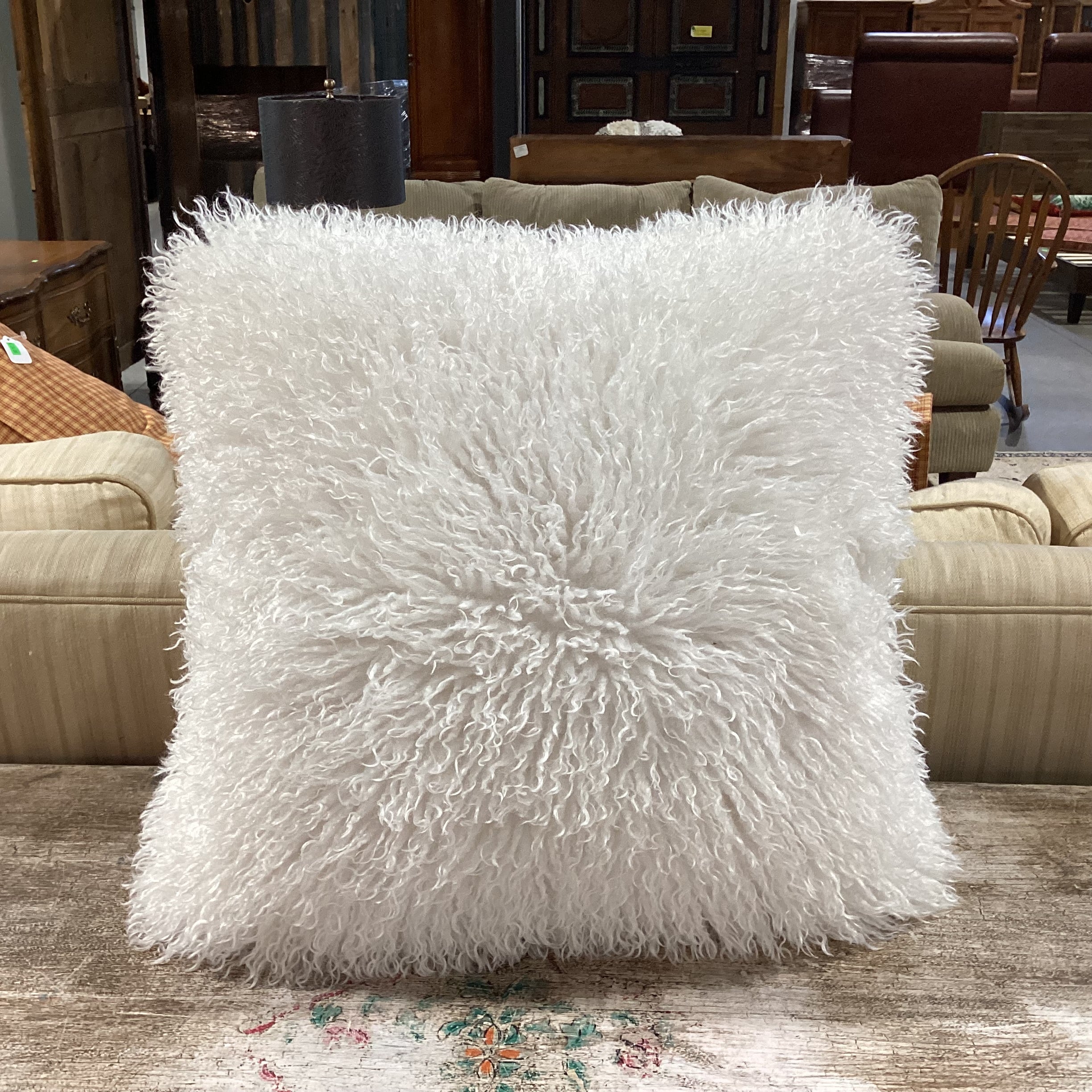 Mongolian Lamb Accent Pillow 22"x 22"