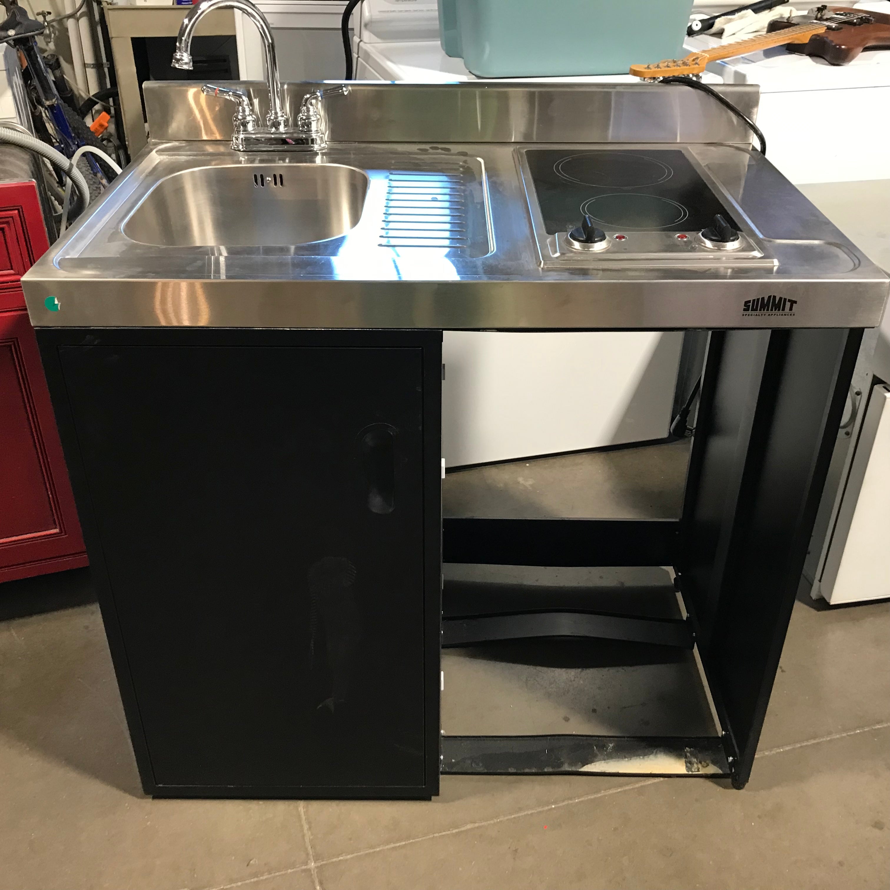 Summit Specialty Appliance Model C39El Three-in-One, Cabinet, Faucet, 110 Burner Pair, 39"x  24"x 40"