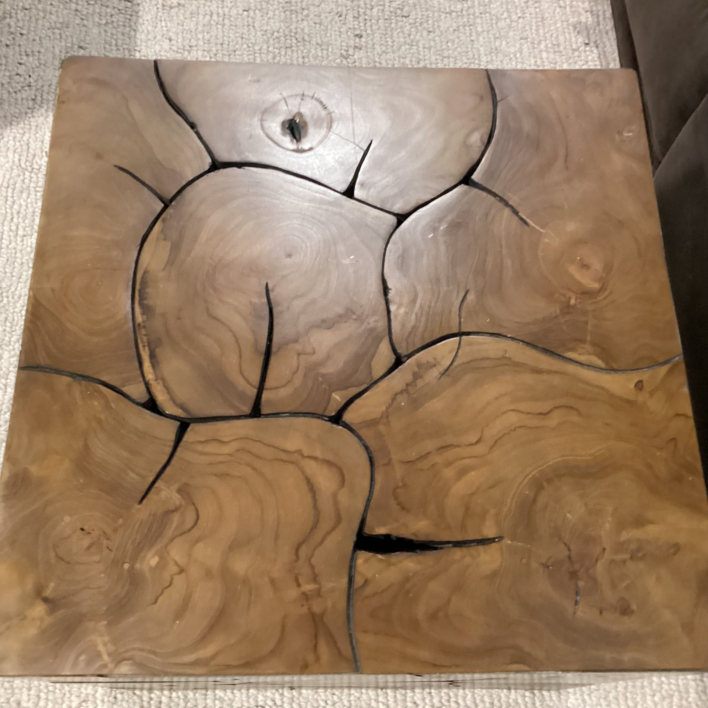Four Hands Teak Root Tomlin Square Accent Table 22"x 22"x 22"