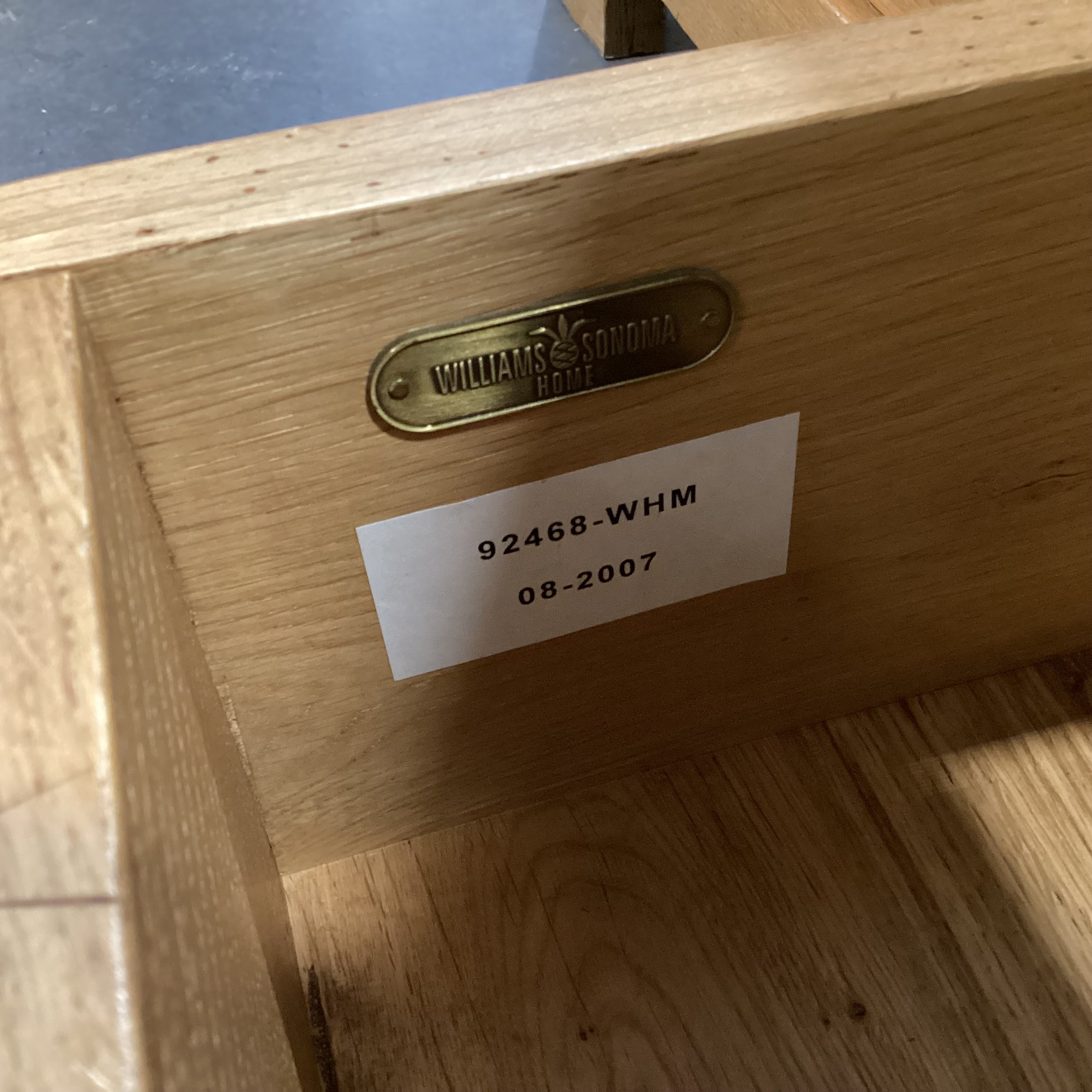 Williams Sonoma Solid French Oak 3 Sliding Doors Shelves & 2 Drawers Mendocino Sideboard 81"x 21.5"x 36.5"