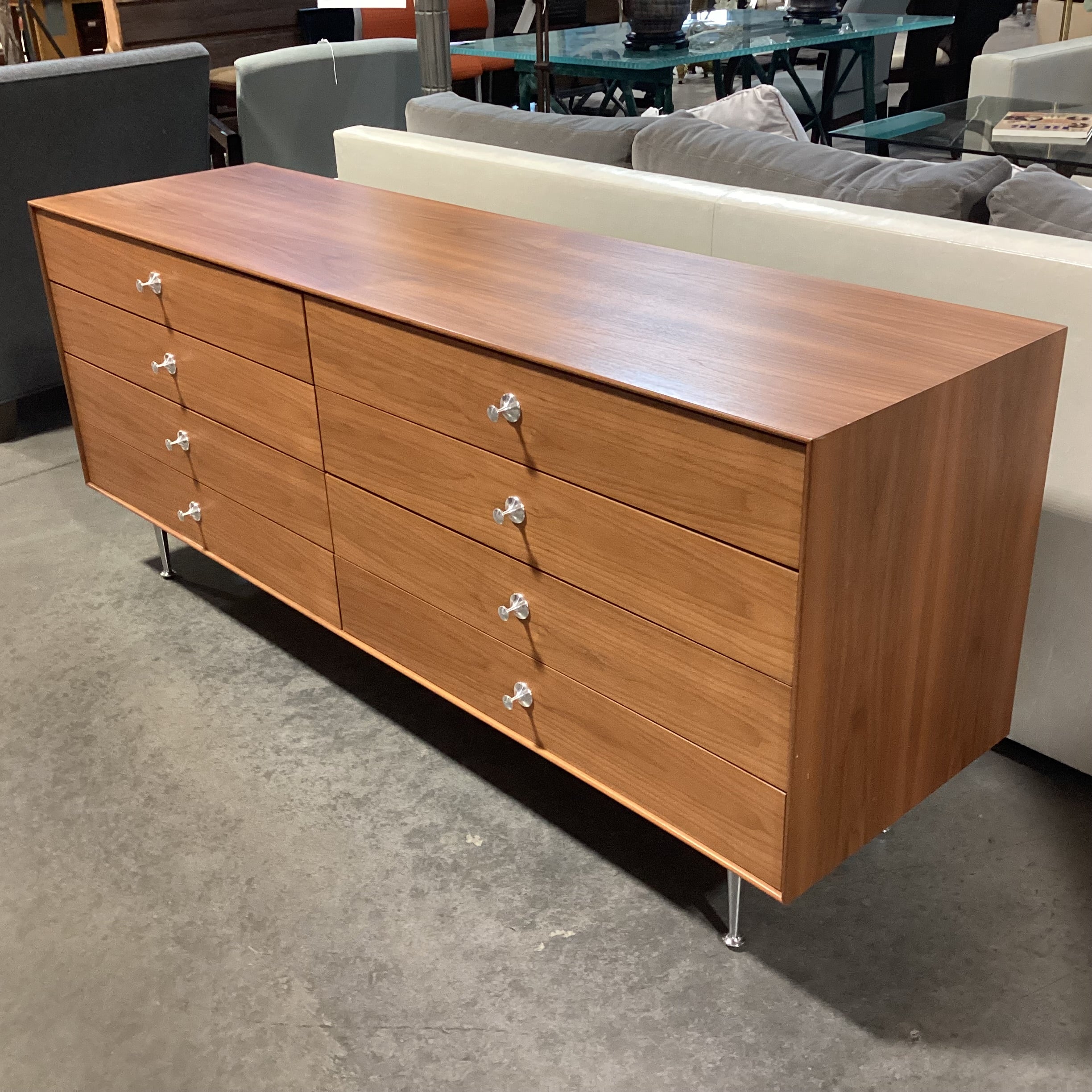 Herman Miller George Nelson Walnut Thin Edge 8 Drawer Dresser 67"x 19"x 29"