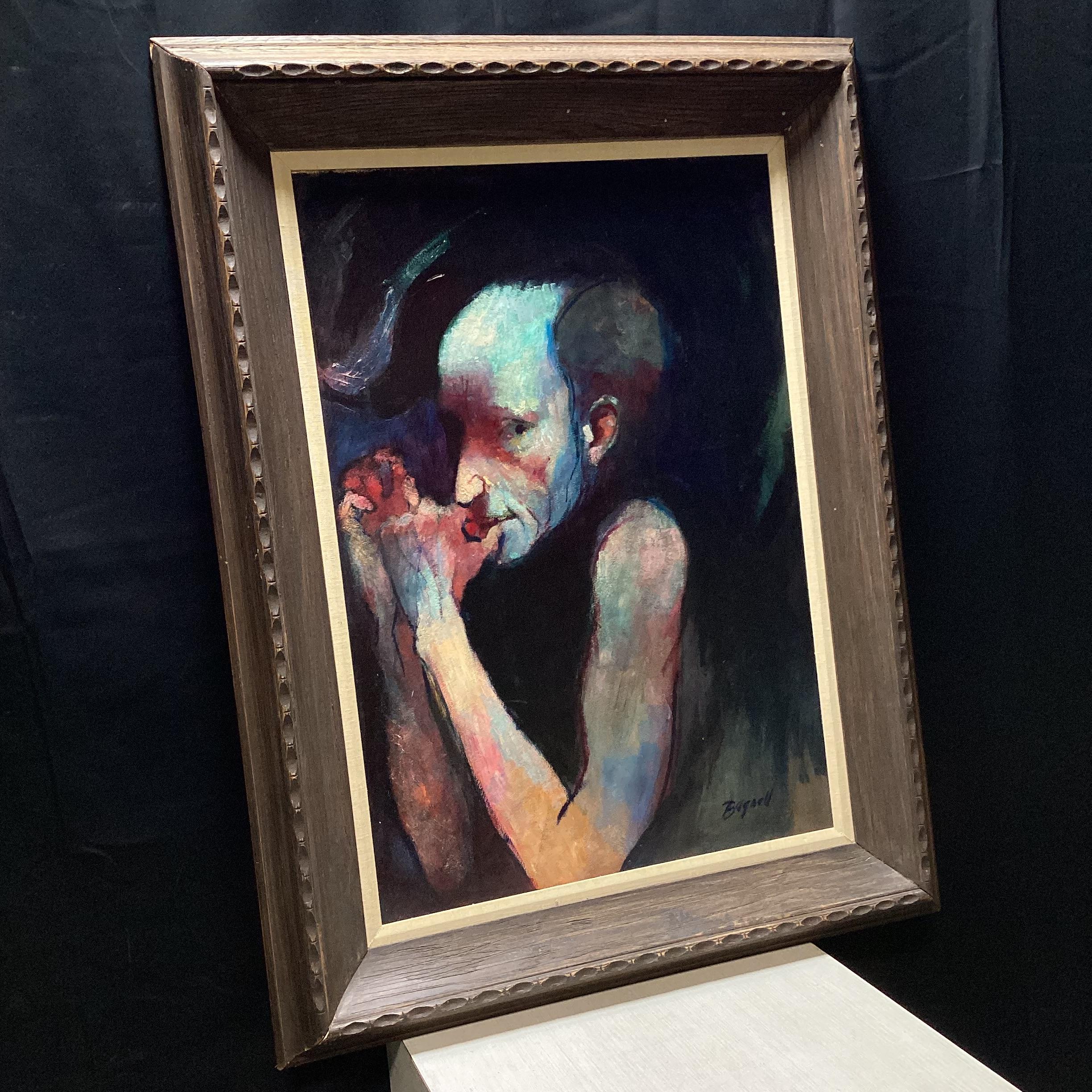 Steve Bagnell Signed Original Male Portrait In Wooden Frame 32.5" x 42.5"