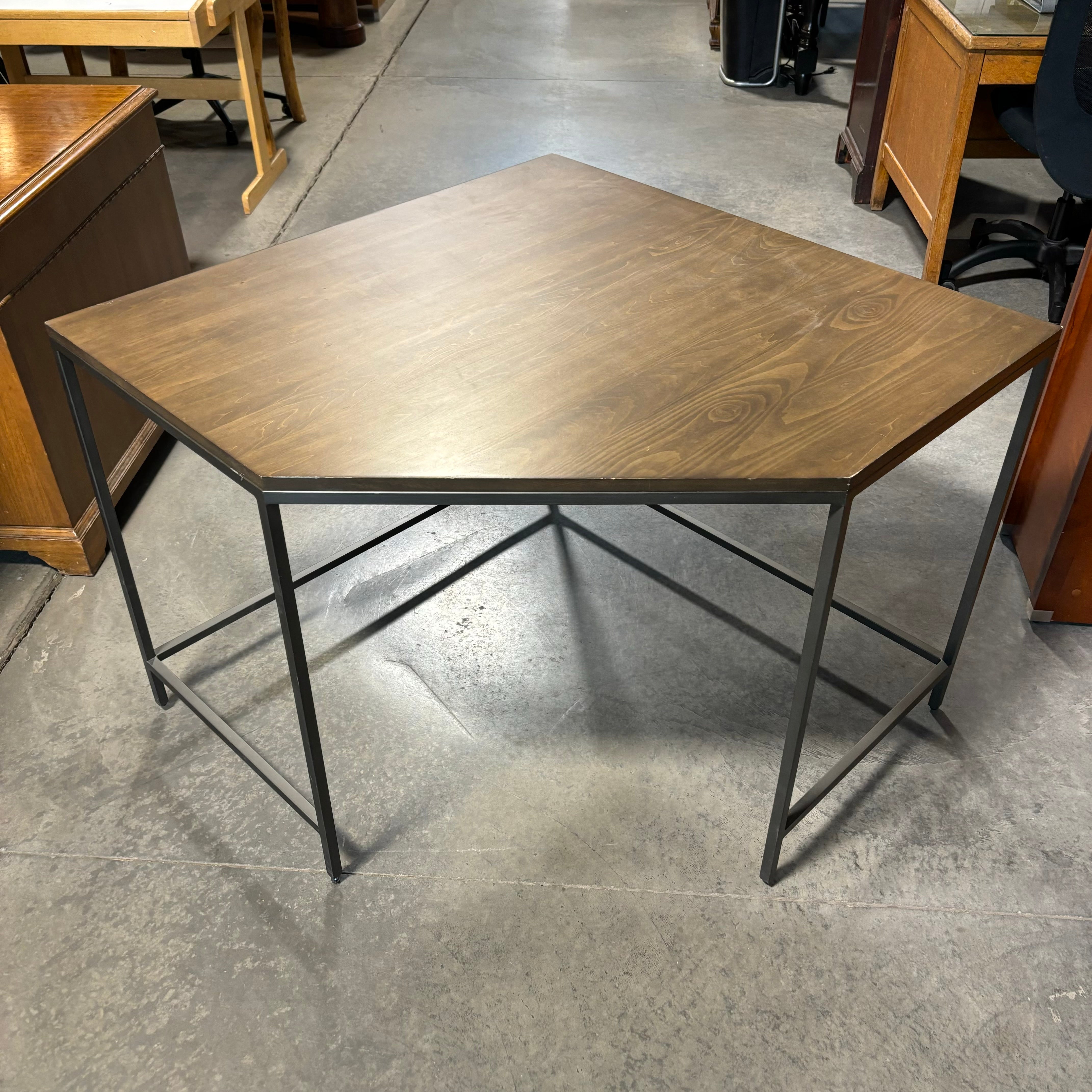 Wood Style Laminate with Steel Base Corner Desk 58"x 45"x 32"