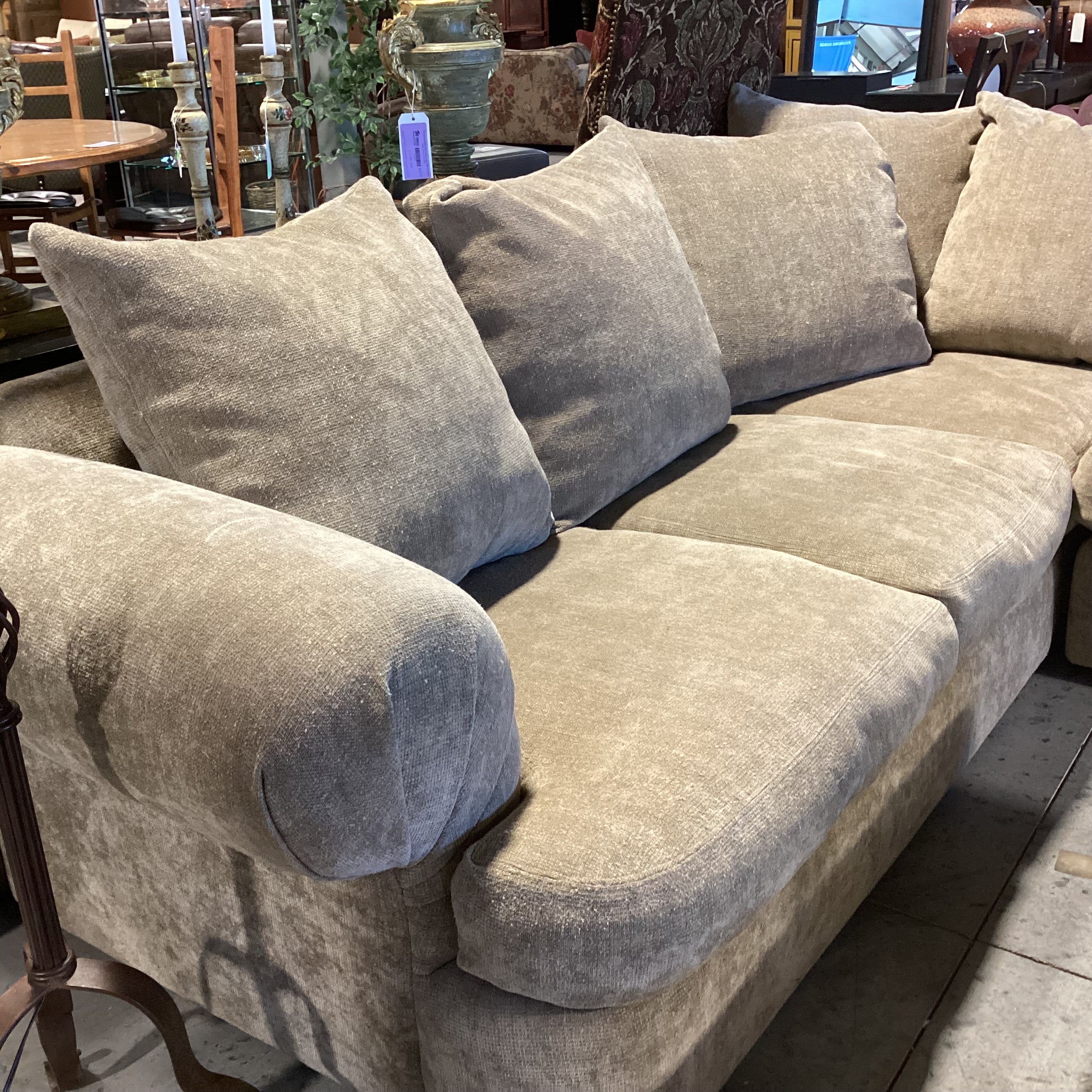 Sage Chenille Woven Down Mix 2 Piece Sectional 102"x 102"x 42"x 30"