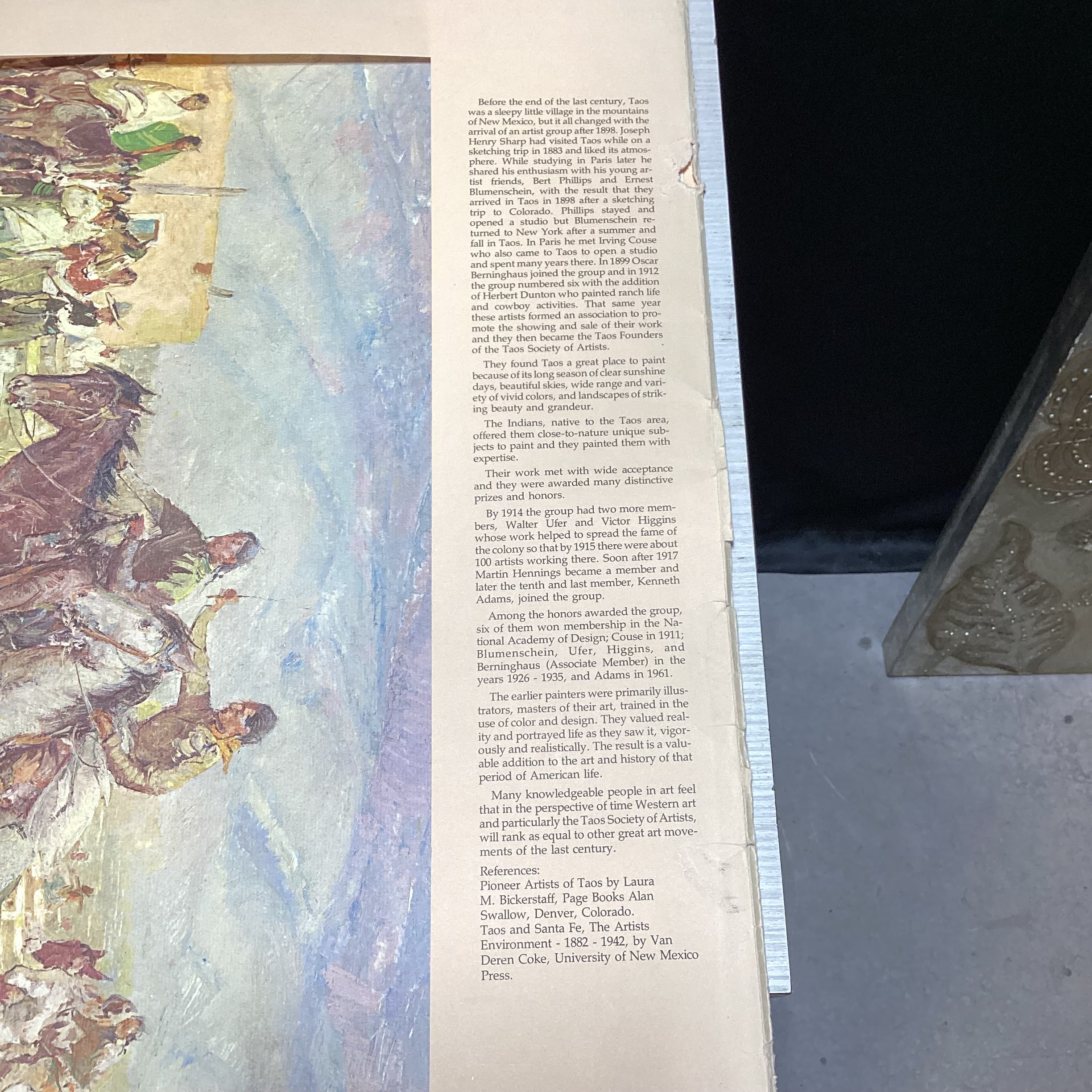 Taos, NM Artist Society 1927 Exhibition Portfolio With Colored 10 Prints 24" x 20"