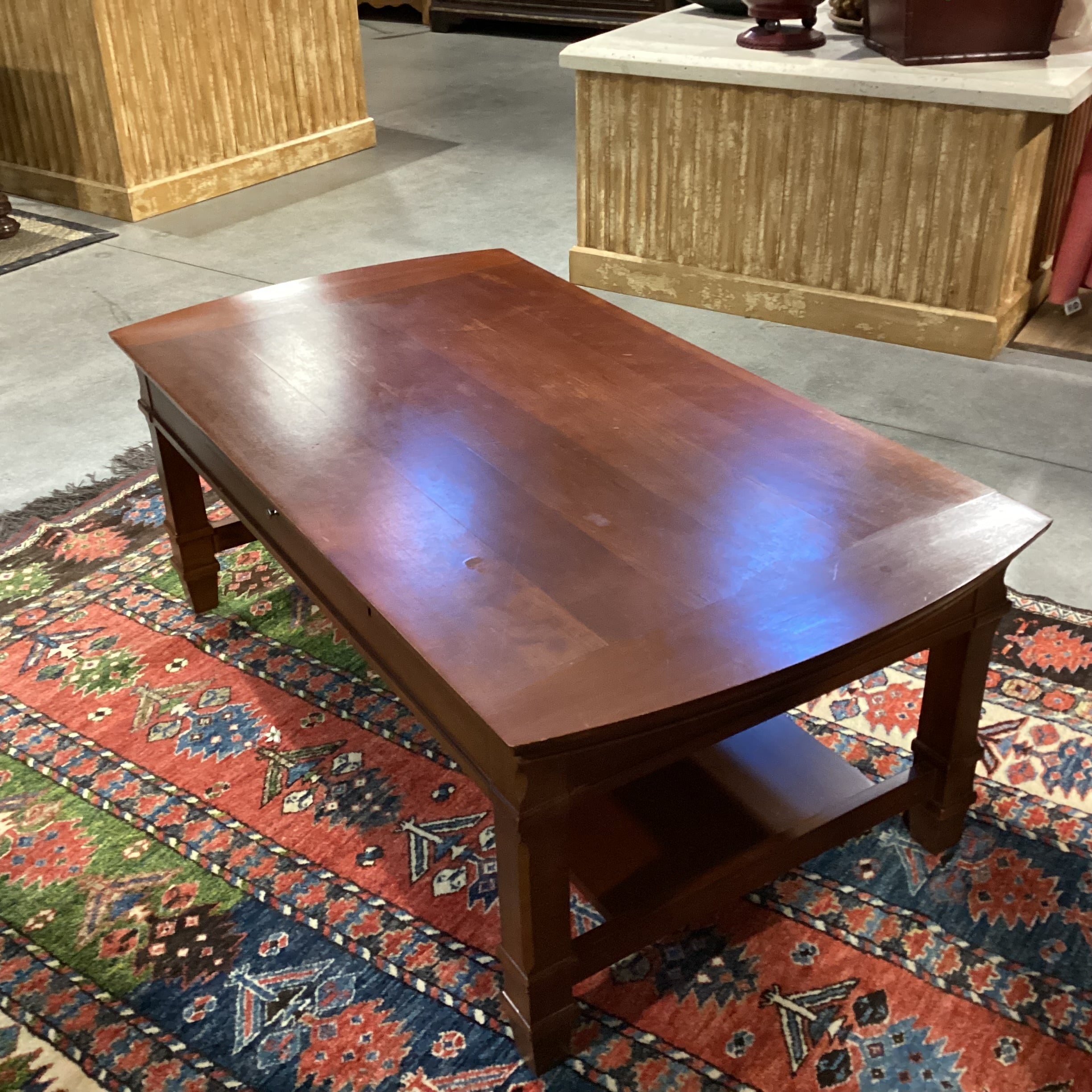 Finished Wood with 2 Pullouts & Bottom Shelf Coffee Table 50"x 27.5"x 19.5"