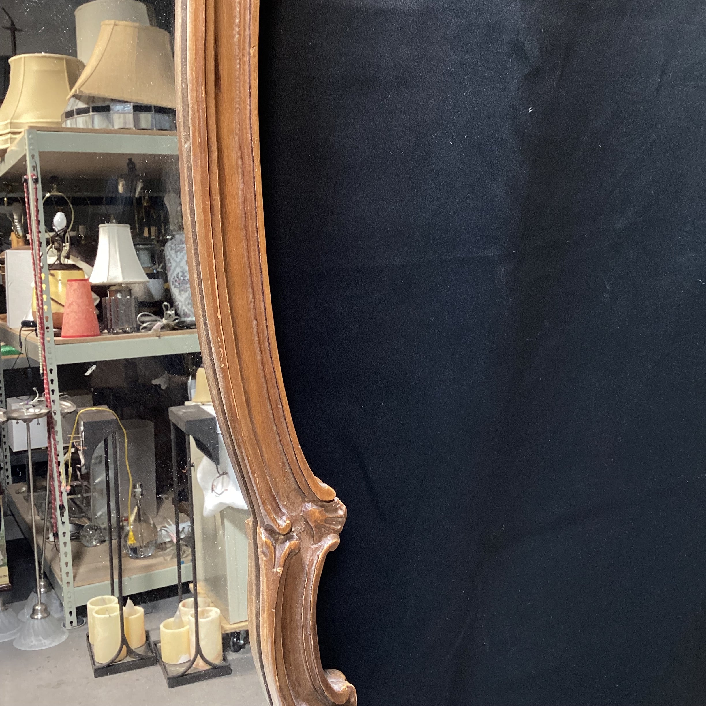 Vintage Carved Wood Wall Mirror 28.5" x 42"