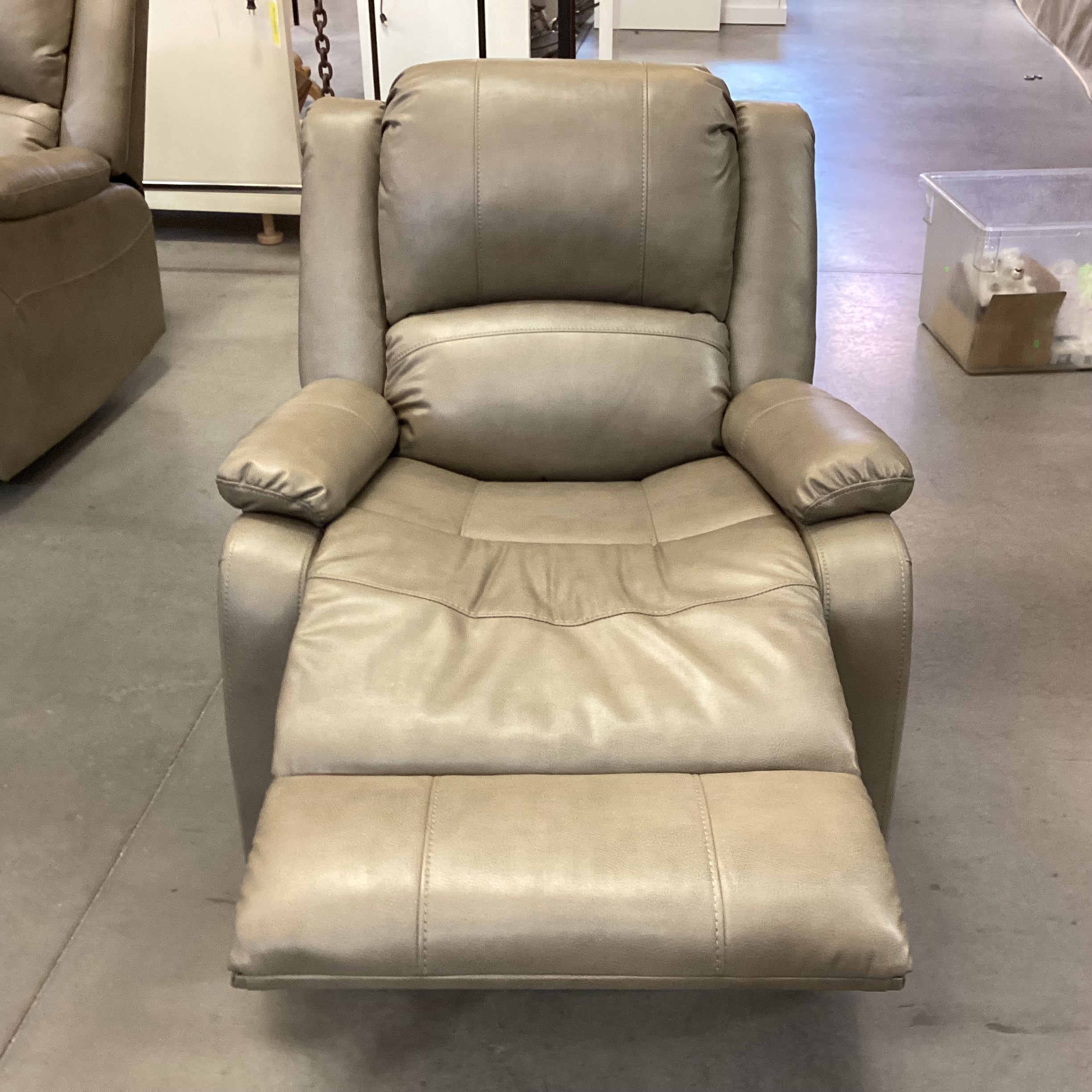 Recpro Taupe Faux Leather Swivel Rock Recliner Chair 31"x 36"x 38"