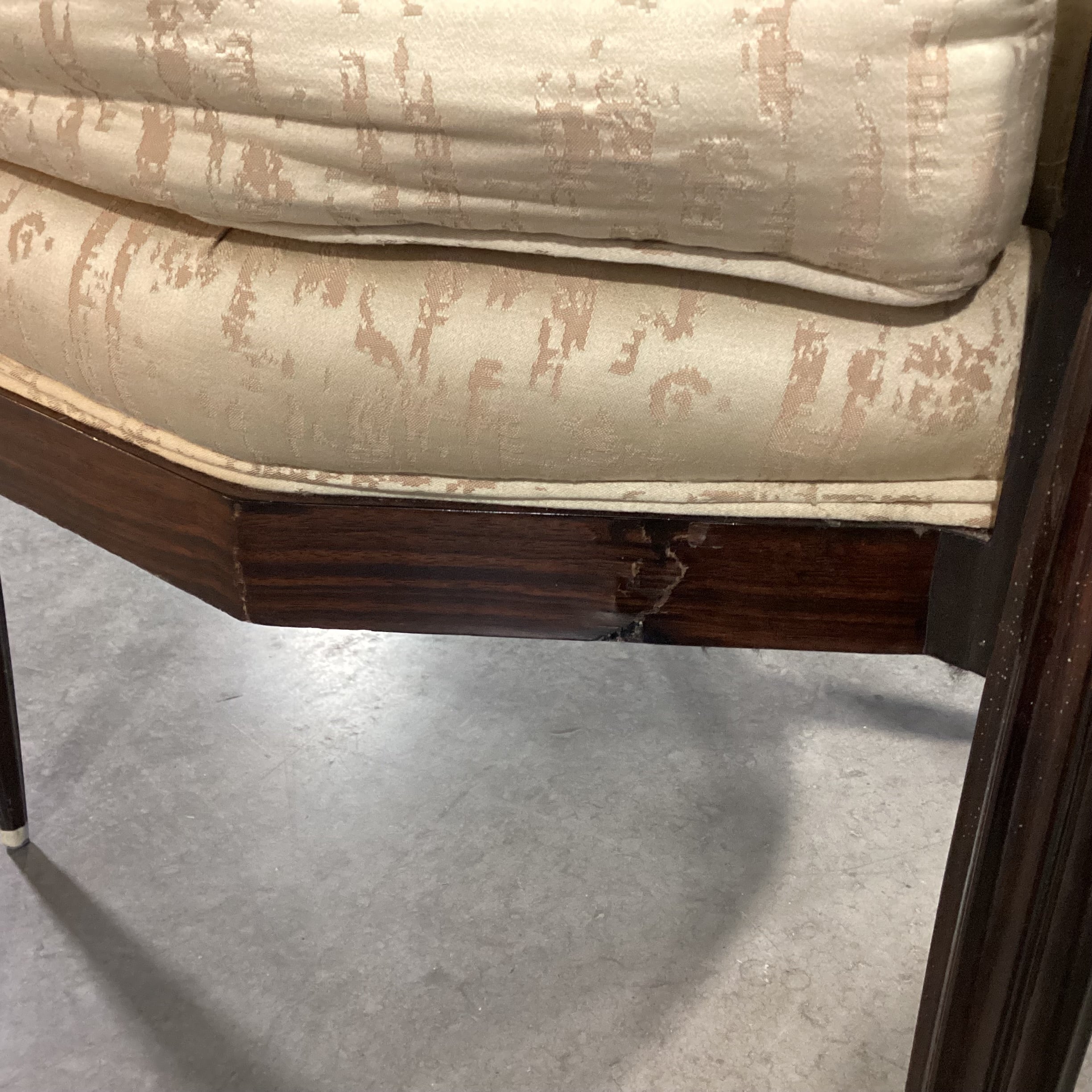 Art Deco Style Zebra Finished Wood & Silky Blend Gold & Taupe Upholstered Chair 25"x 27"x 34"