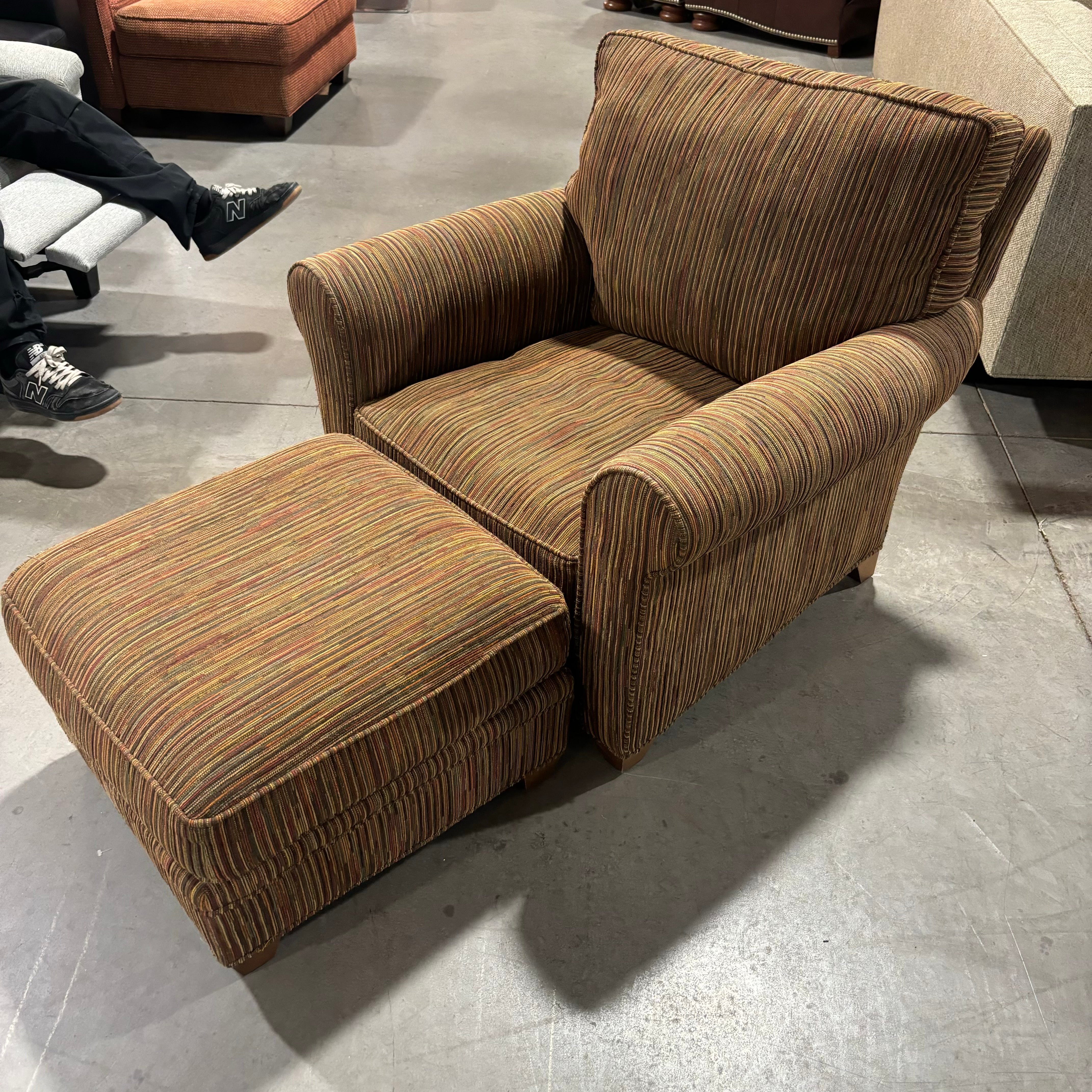 Home Gear Brown Multi Woven with Ottoman Chair 38"x 39"x 31"