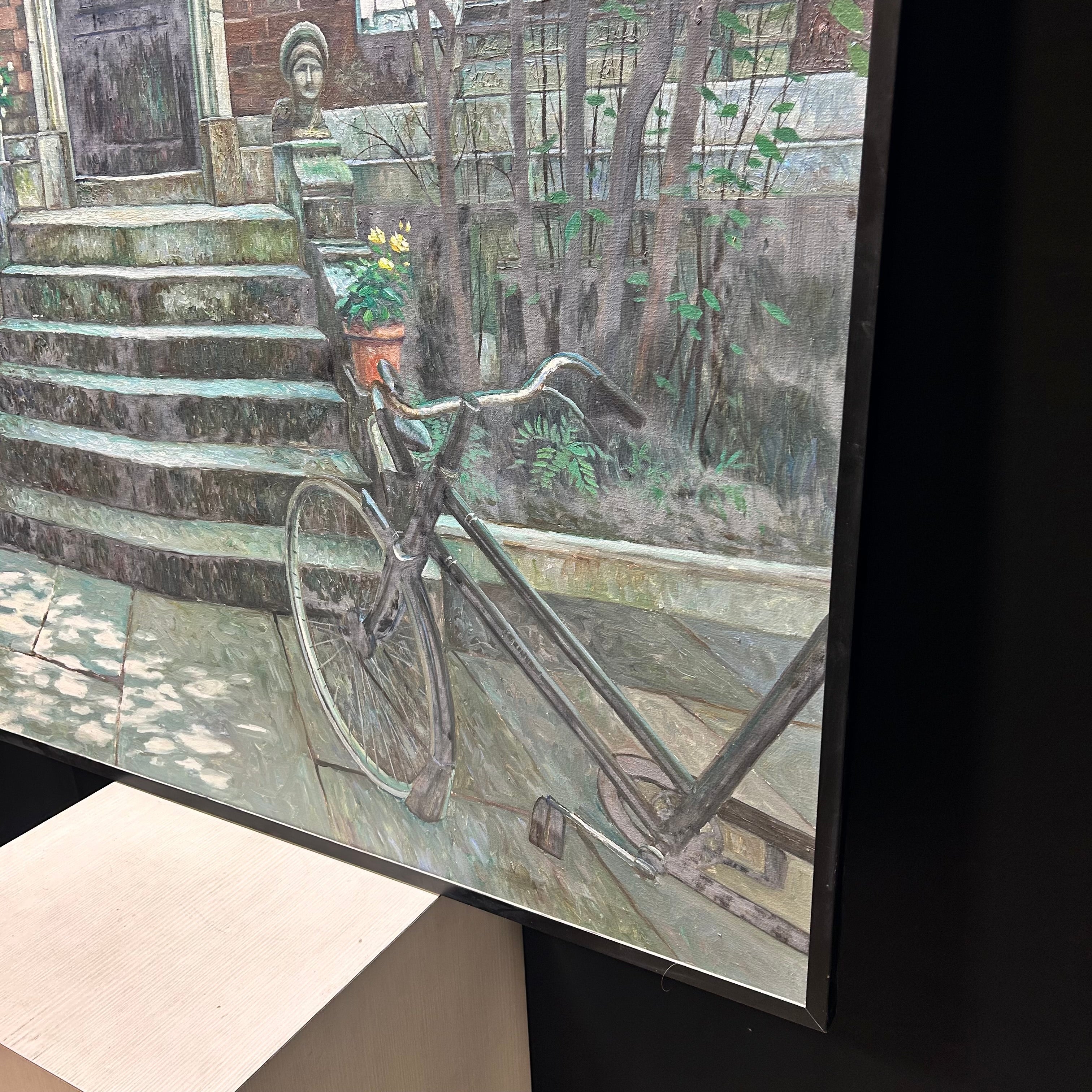 Hing Biu Original Oil On Canvas "Facade" 53"x 64.5"