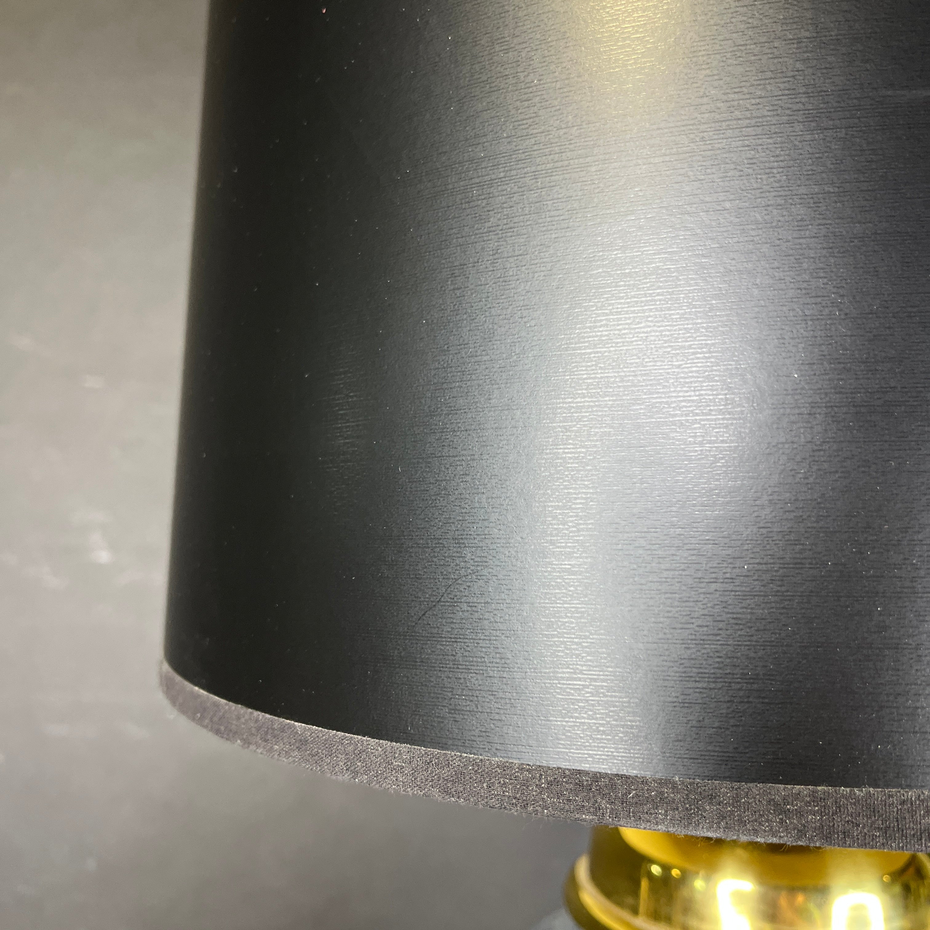 Art Deco Style Black and Cloudy Blue Ceramic Vase with Shade Table Lamp 14” Diameter @ Shade x 30”